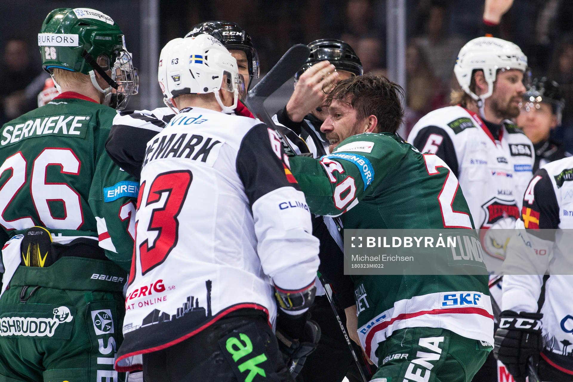 Malmö Redhawks Fredrik Händemark och Frölundas Joel
