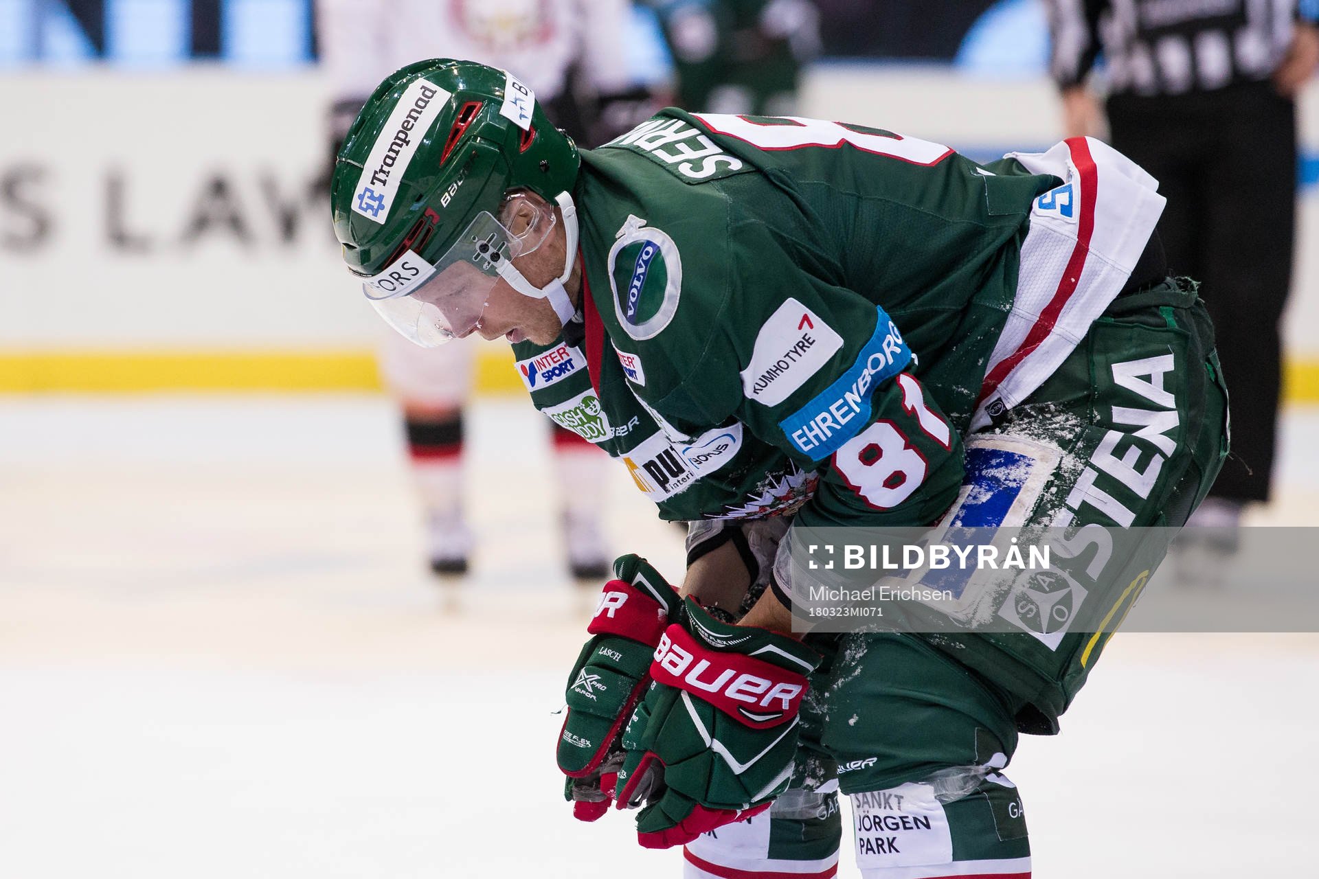 Frölundas Ryan Lasch lämnar isen