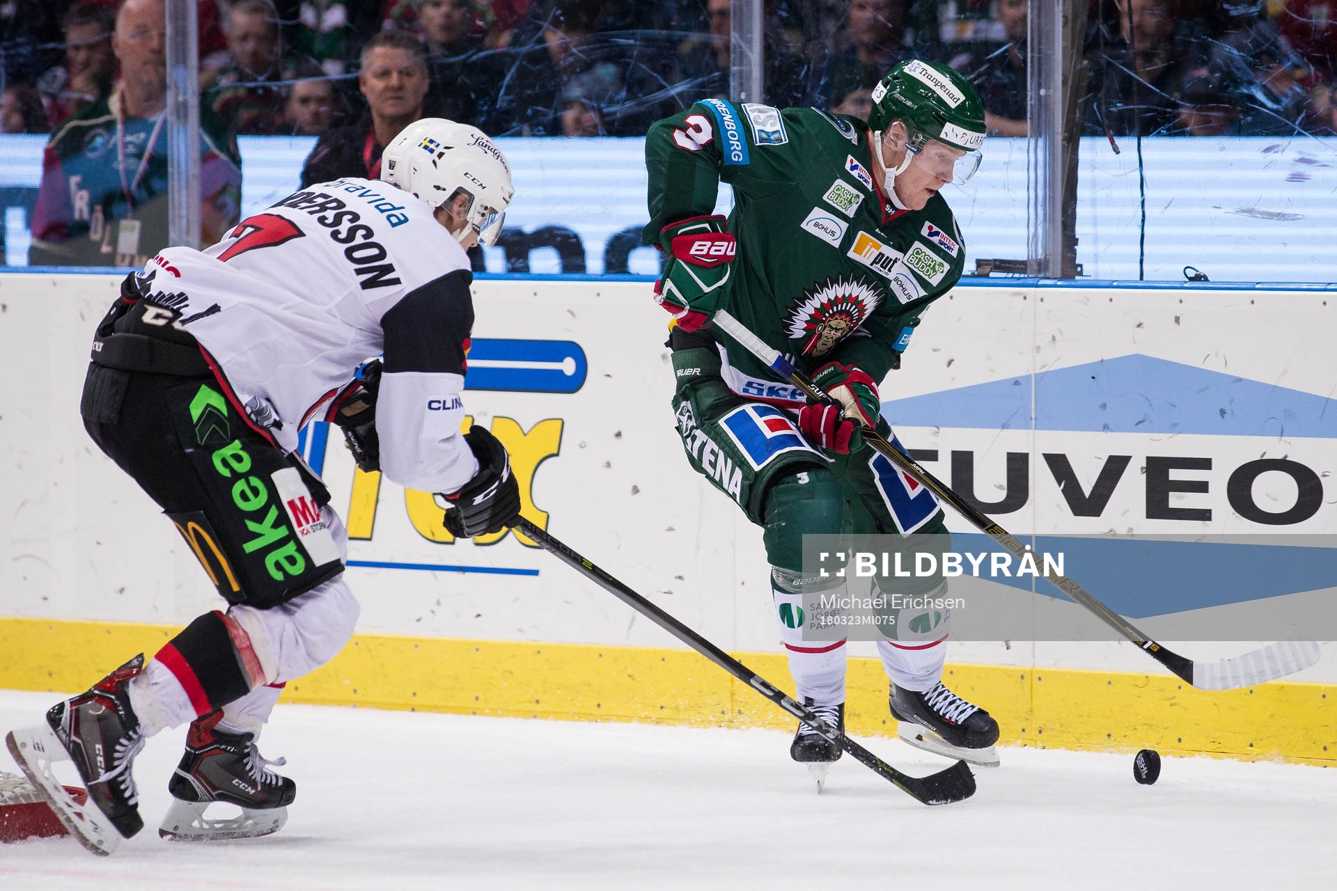 Malmö Redhawks Nils Andersson mot Frölundas Carl