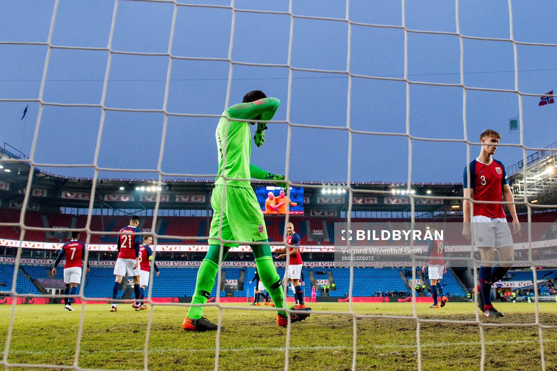 Goalkeeper Rune Almenning Jarstein and Kristoffer Ajer of