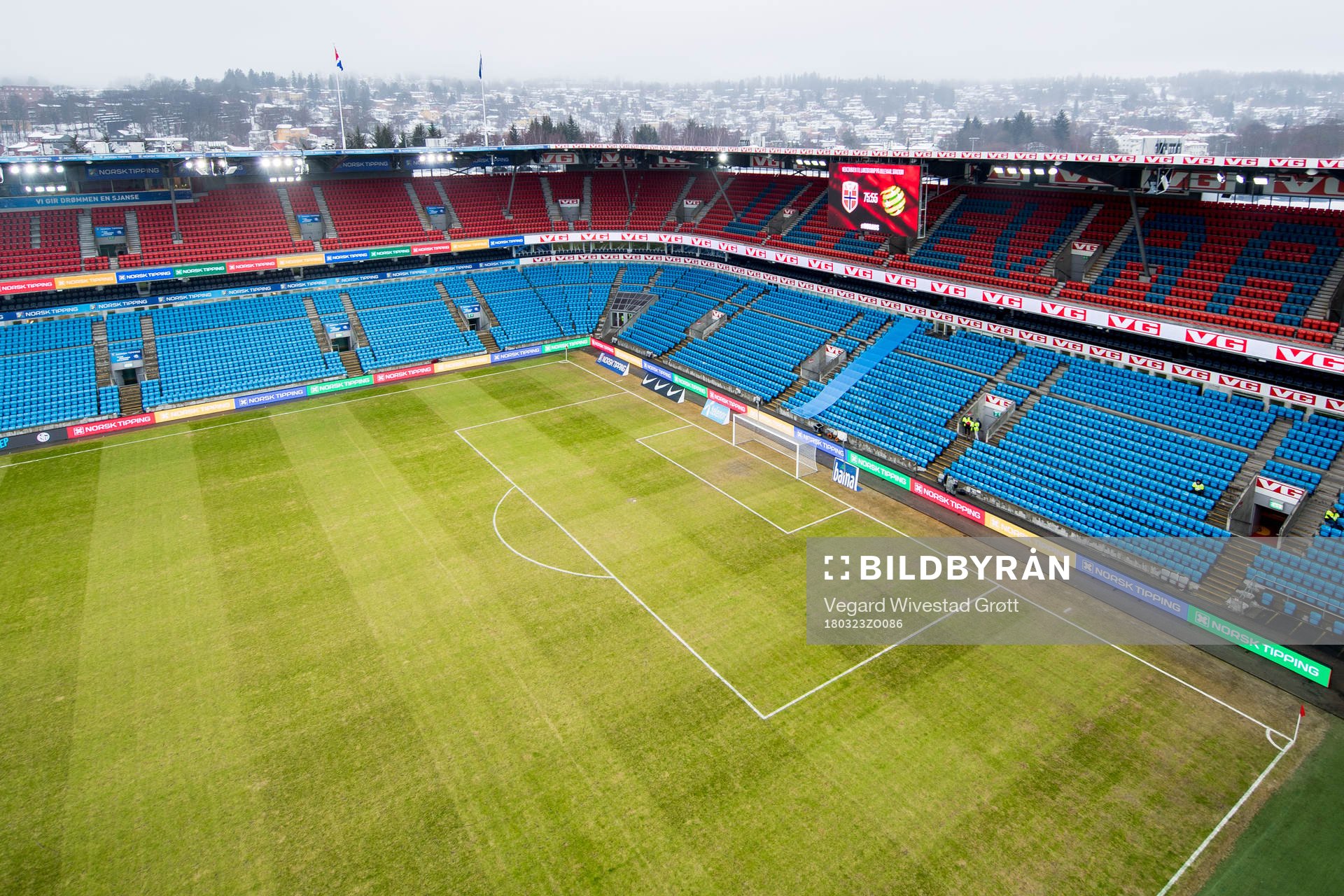 General view of Ullevaal stadion ahead of the international friendly football match between Norway and Australia on March 23, 2018 in Oslo.