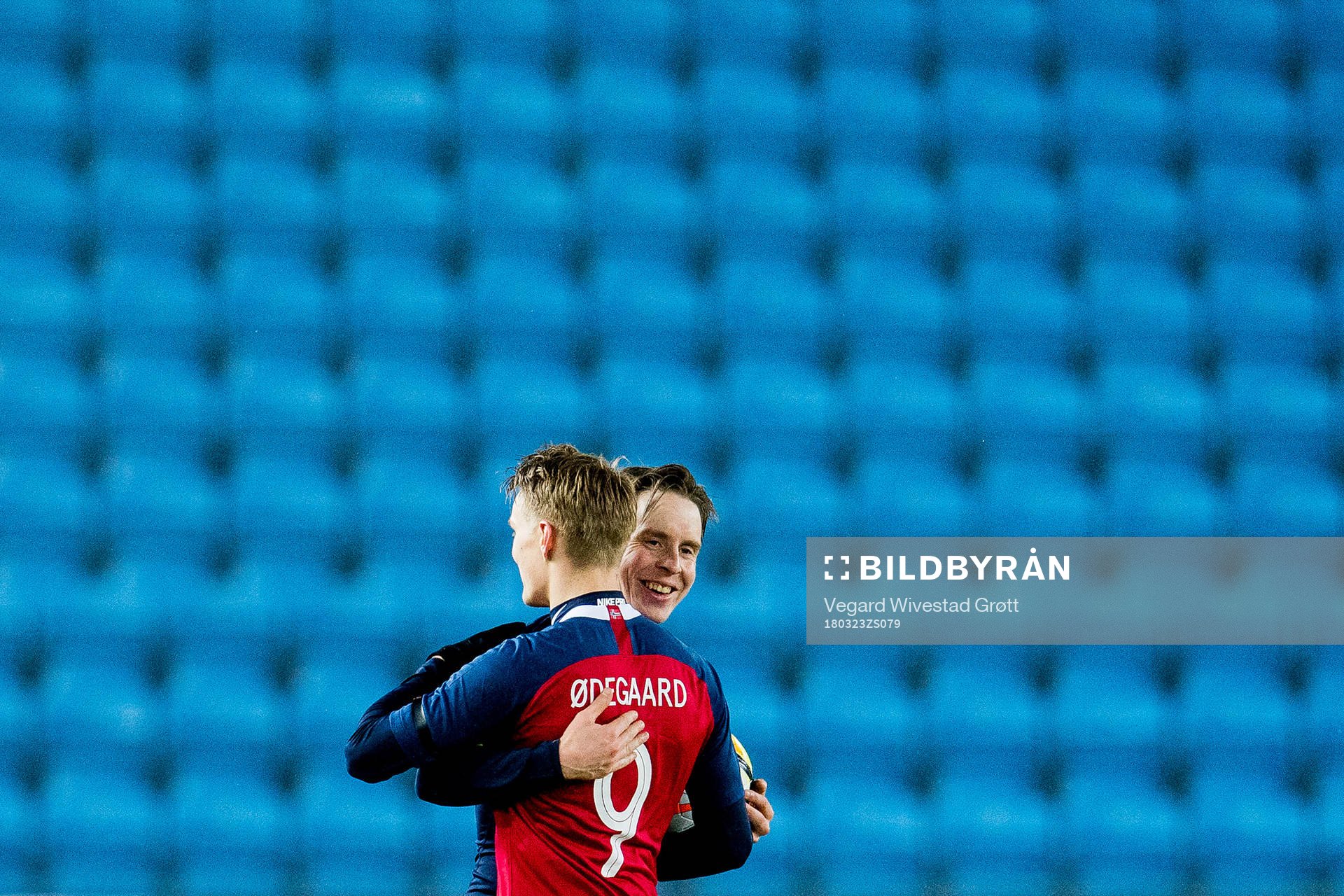 Martin Ødegaard and Stefan Johansen of Norway