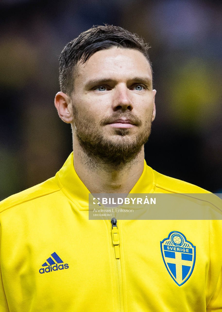 Sveriges Marcus Berg innan träningslandskampen i fotboll