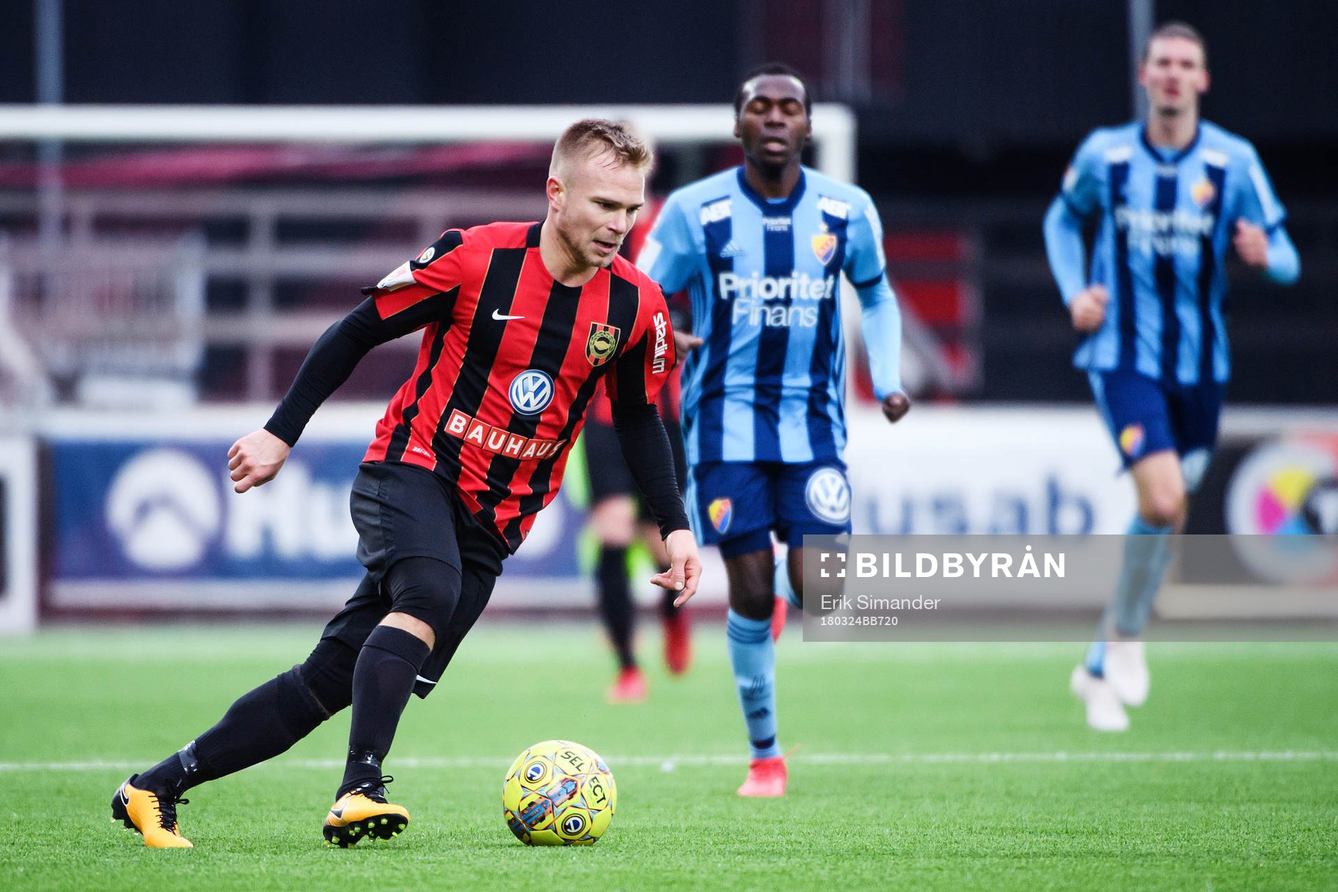 Brommapojkarnas Christoffer Brandeborn under en träningsmatch i fotboll mellan Brommapojkarna och Djurgården den 24 mars 2018 i Stockholm.