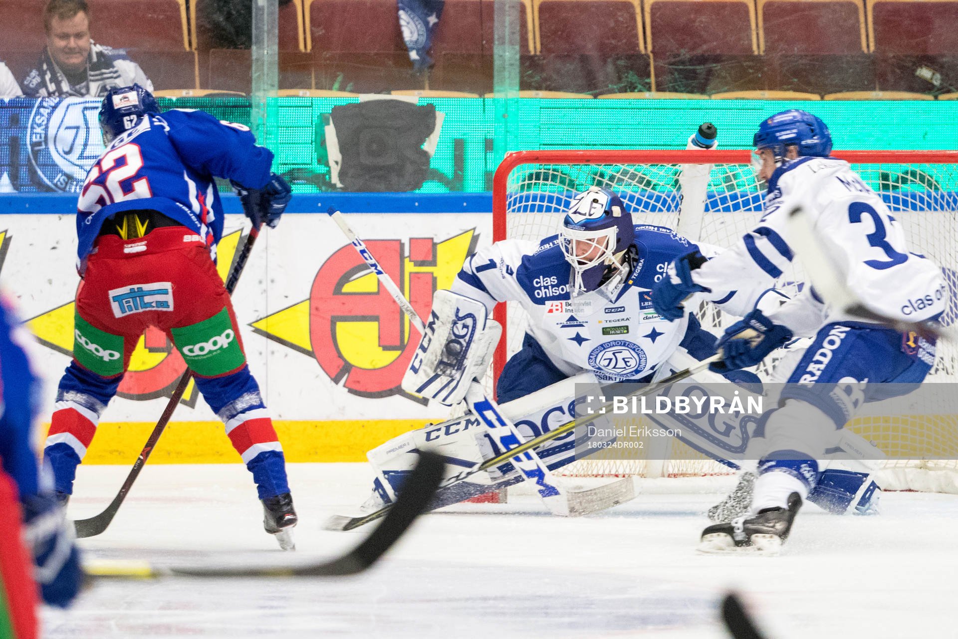 Oskarshamns Ludvig Elvenes och Leksands målvakt Tex