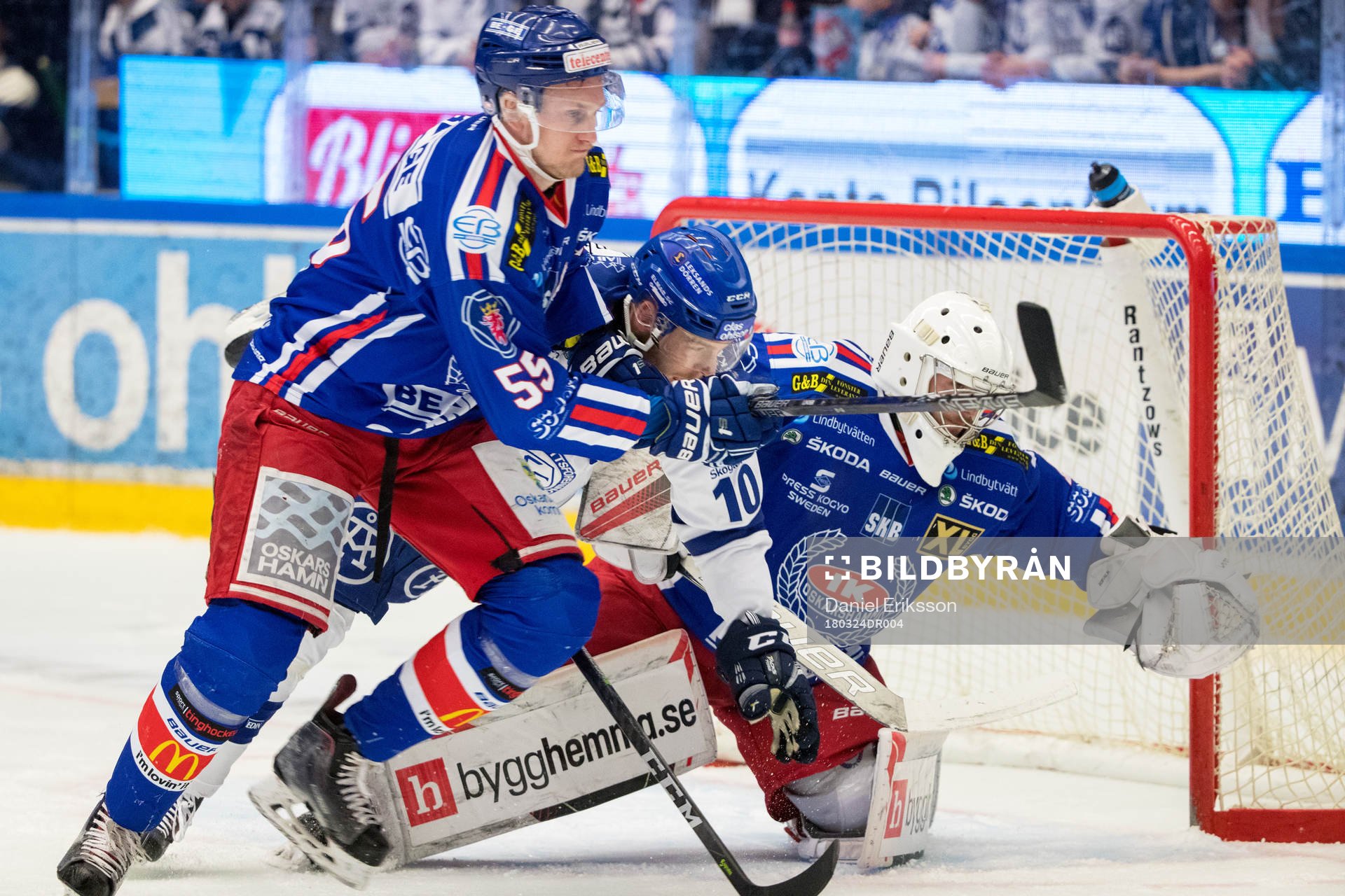 Leksands Matt Carey och Oskarshamns målvakt Christoffer
