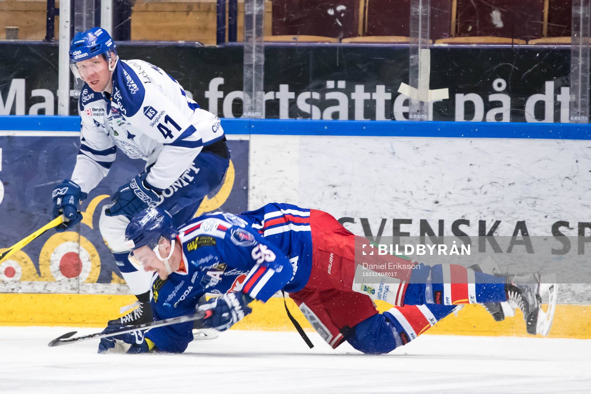 Leksands Marcel Müller och Oskarshamns Tom Linder  i