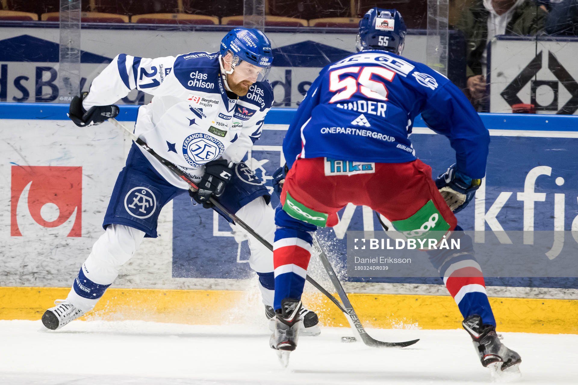 Leksands Mattias Ritola och Oskarshamns Tom Linder  i