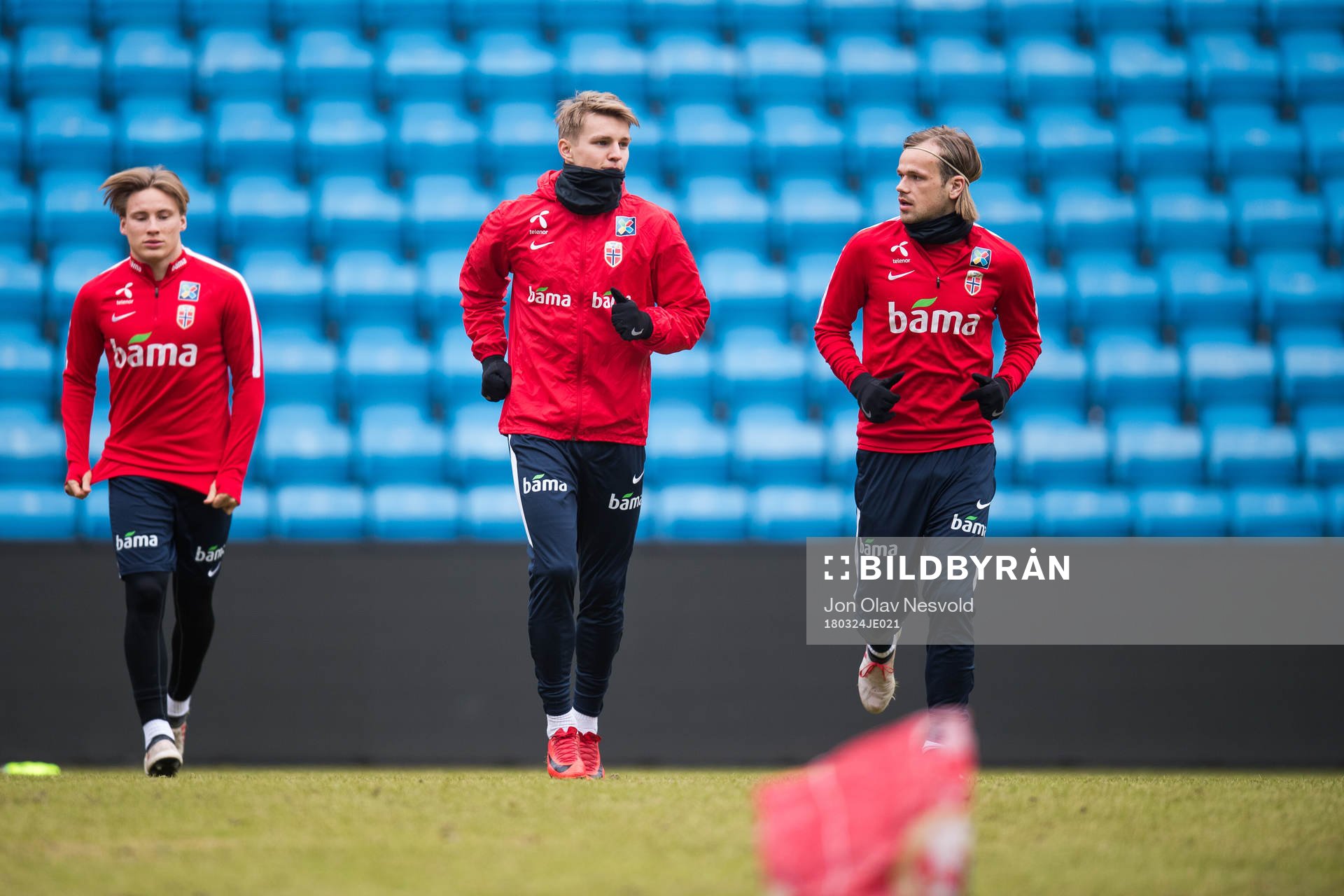 Jonas Svensson, Martin Ødegaard and Iver Fossum of Norway