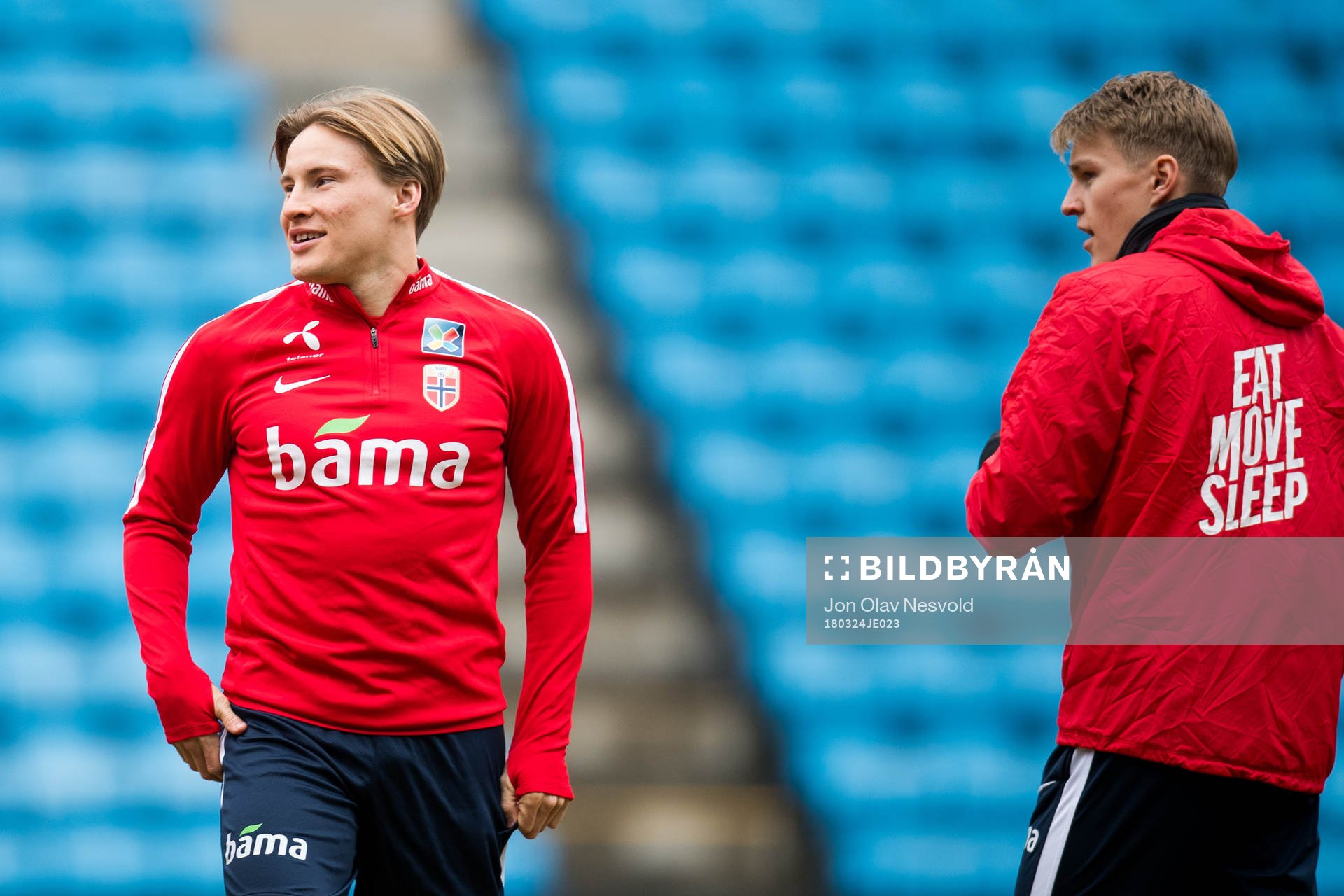 Jonas Svensson and Martin Ødegaard of Norway