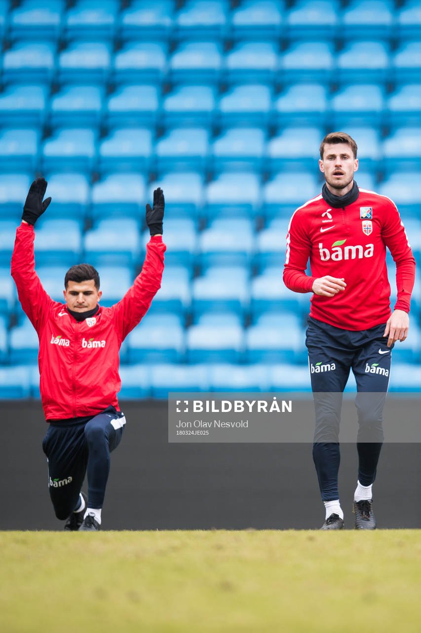 Tarik Elyounoussi and Håvard Nordtveit of Norway