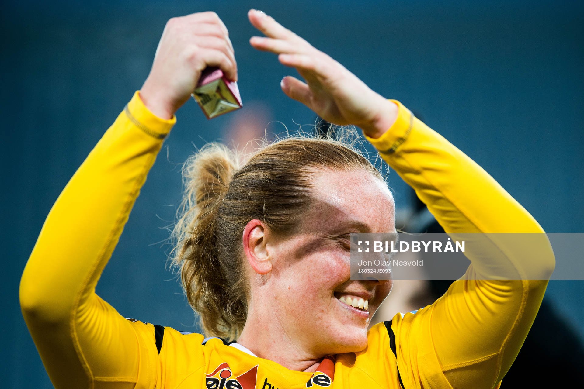 Anna Åsa Olivia Westerlund of LSK Kvinner celebrates