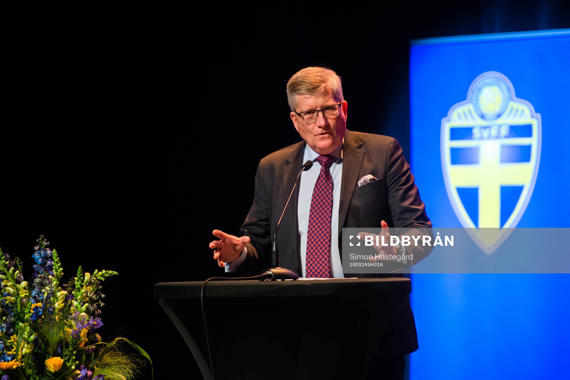 Hans Bredberg, Revisor, under Svenska Fotbollförbundets årsmöte den 24 mars 2018 i Stockholm.
