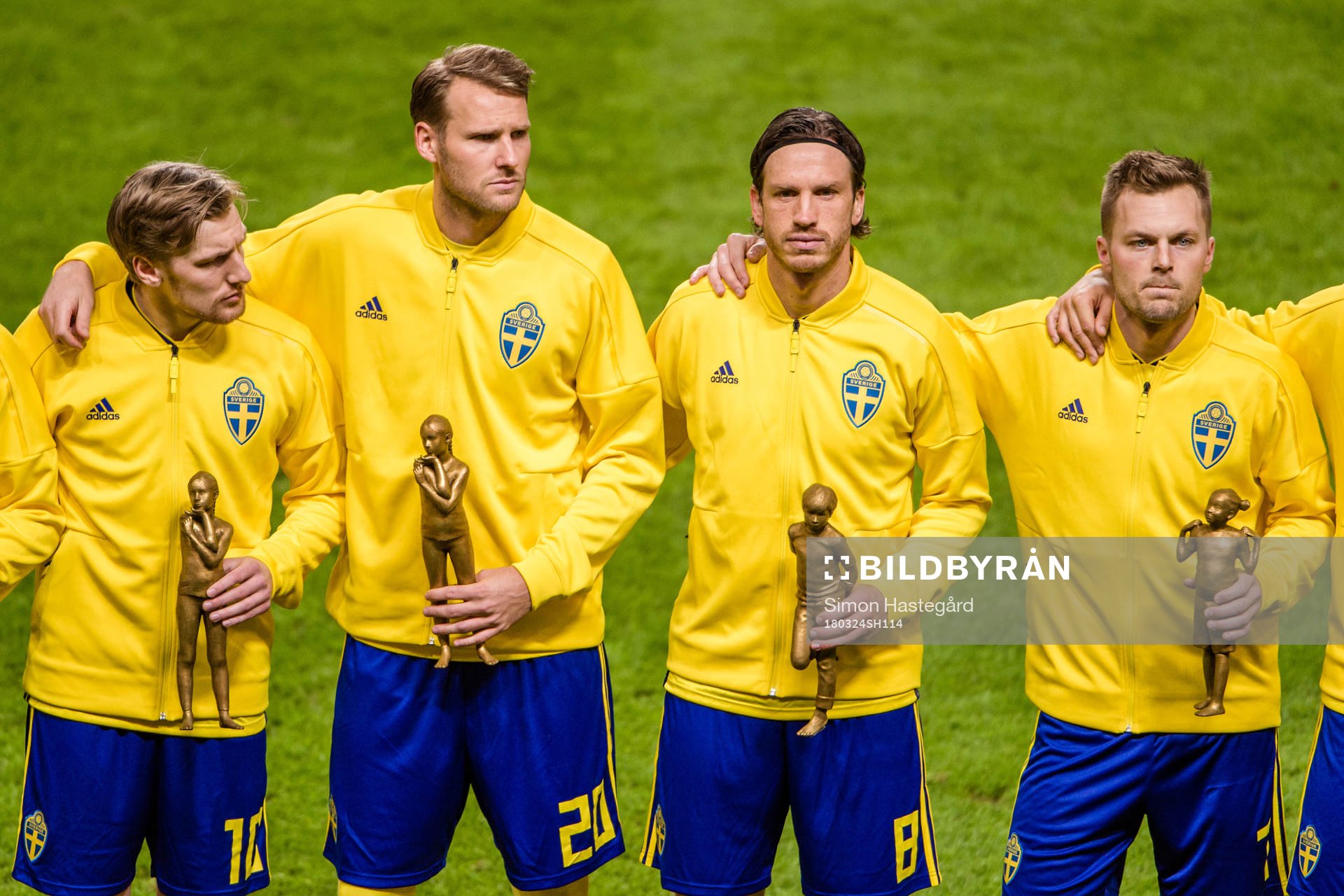 Sveriges Emil Forsberg , Ola Toivonen , Gustav Svensson och
