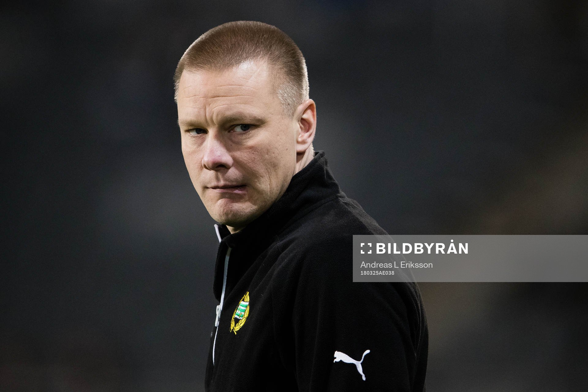 Hammarbys tränare Stefan Billborn innan en träningsmatch