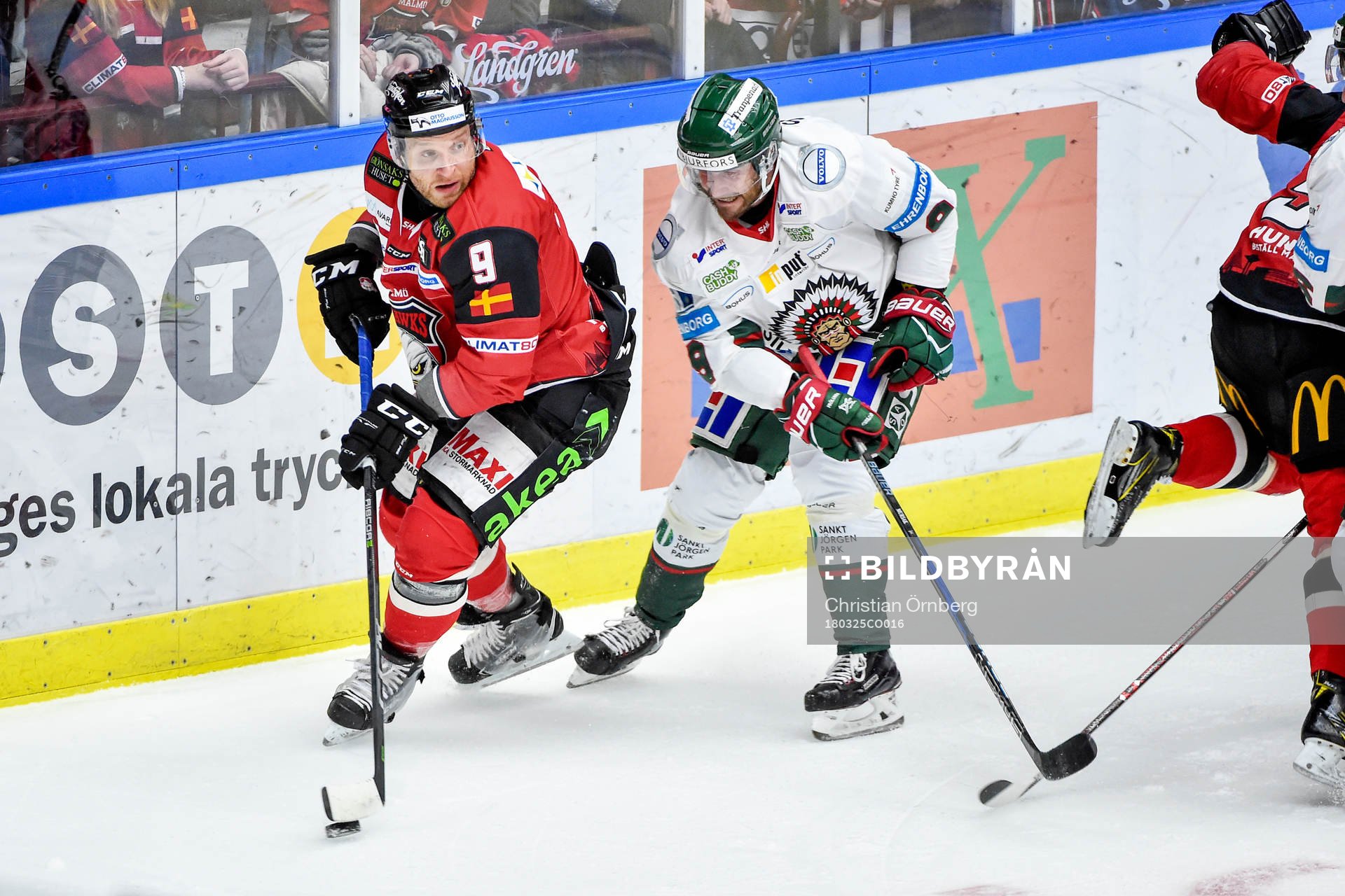 Malmö Redhawks Frederik Storm och Frölundas John Nyberg