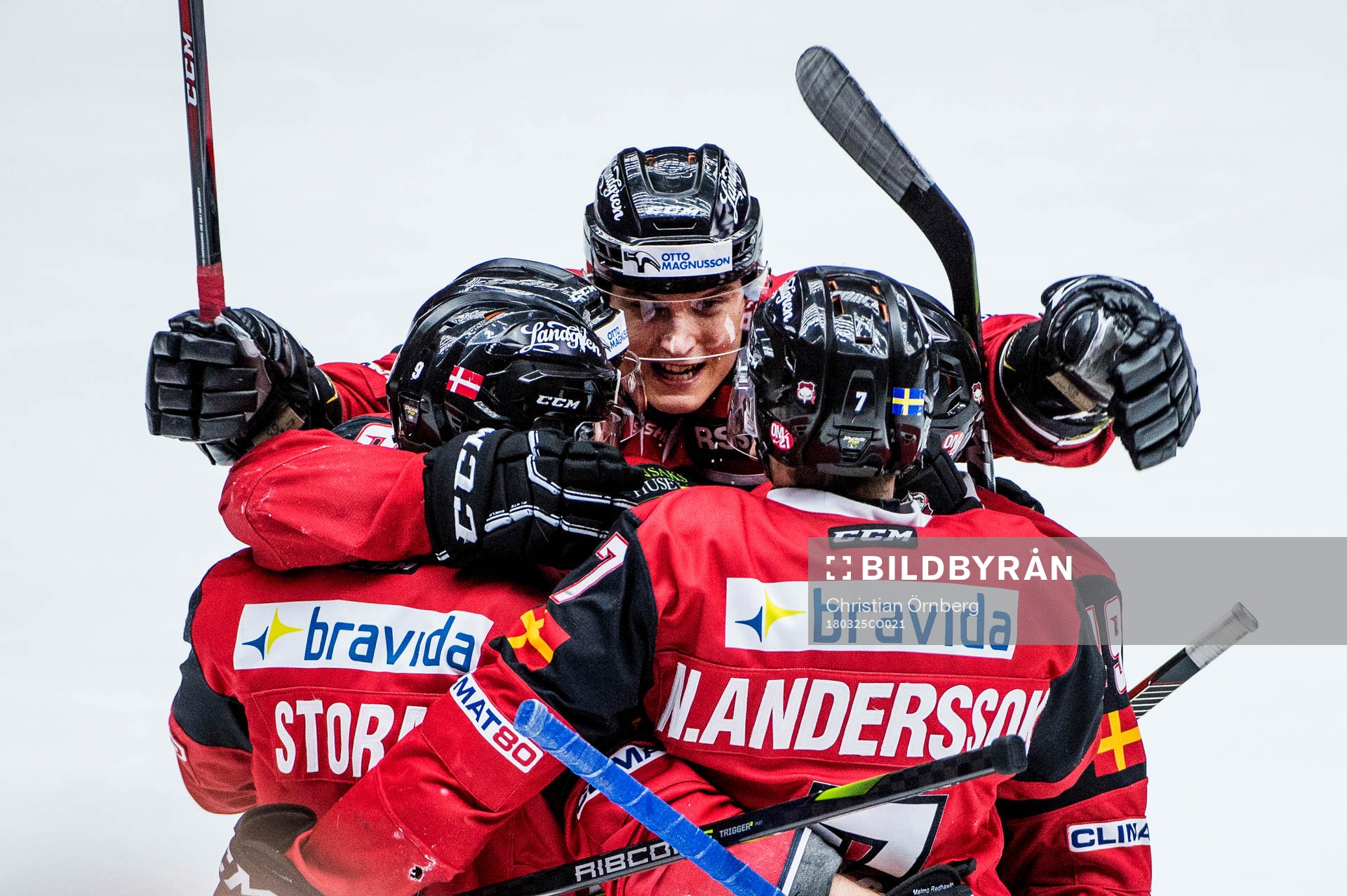 Malmö Redhawks Fredrik Händemark, Frederik Storm och Nils