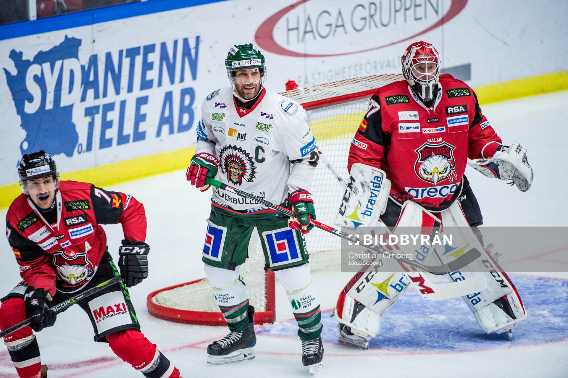 Frölundas Joel Lundqvist mot Malmö Redhawks Nils