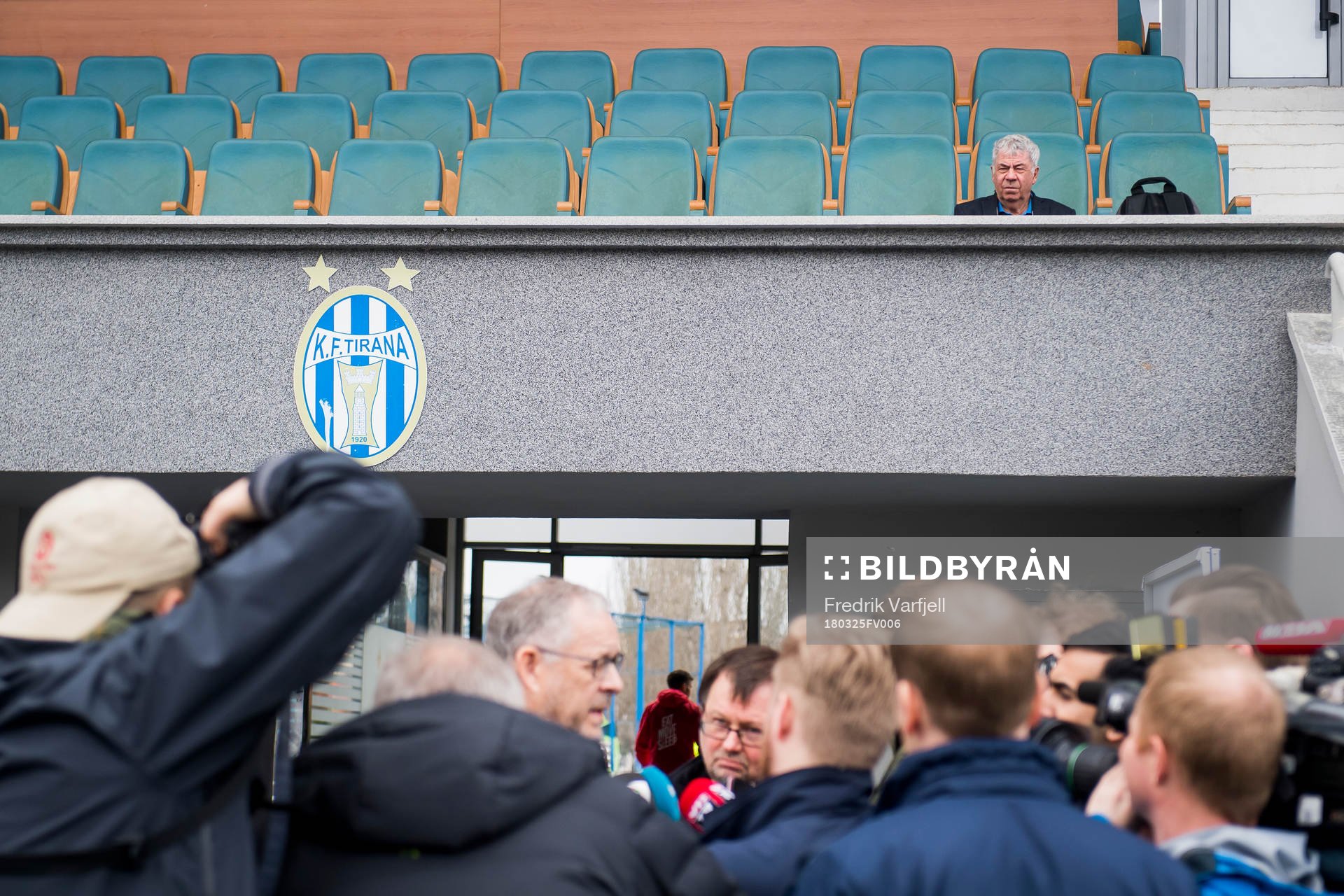 Lars Lagerbäck, head coach of Norway, is been interviewed
