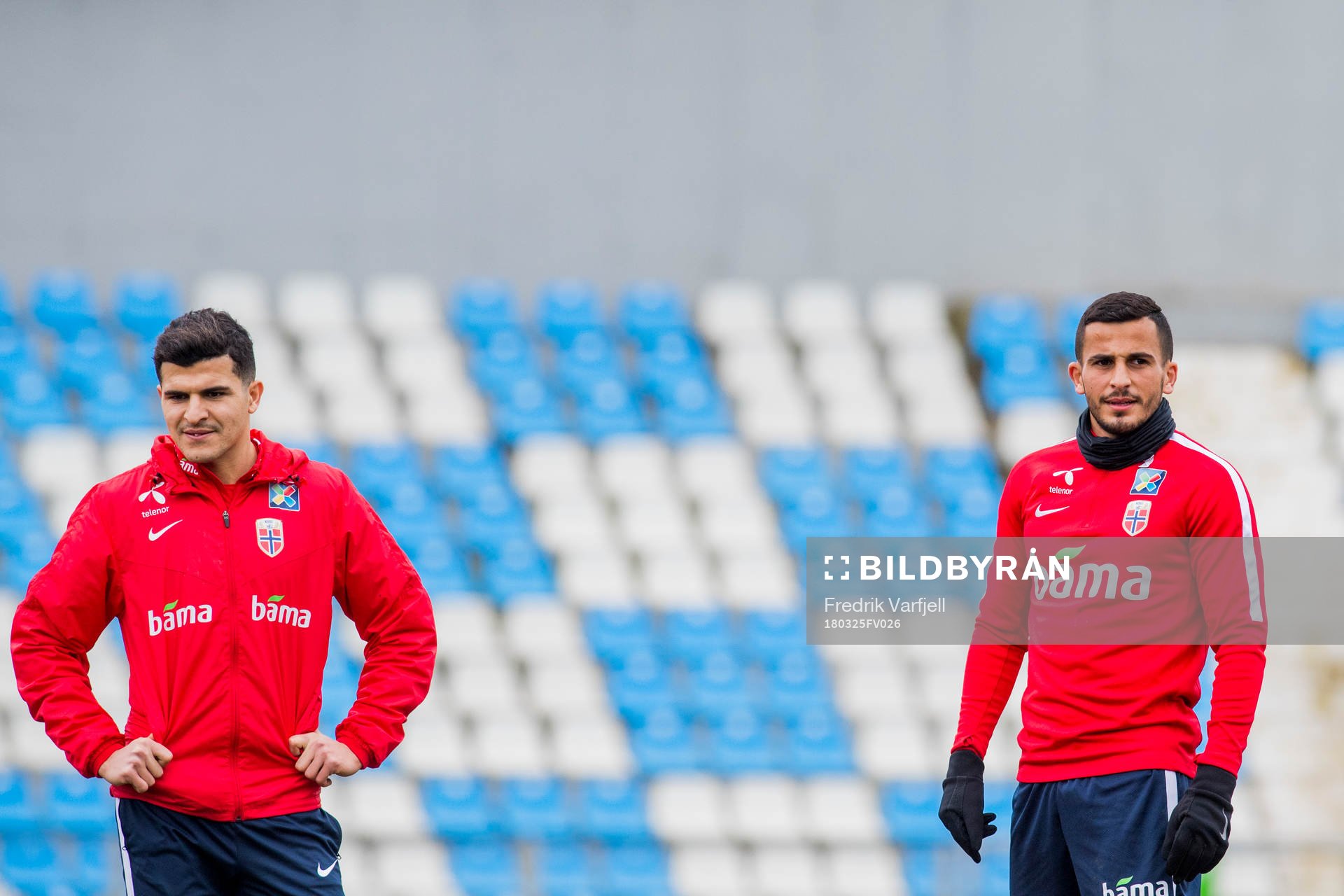 Tarik Elyounoussi and Omar Elabdellaoui of Norway