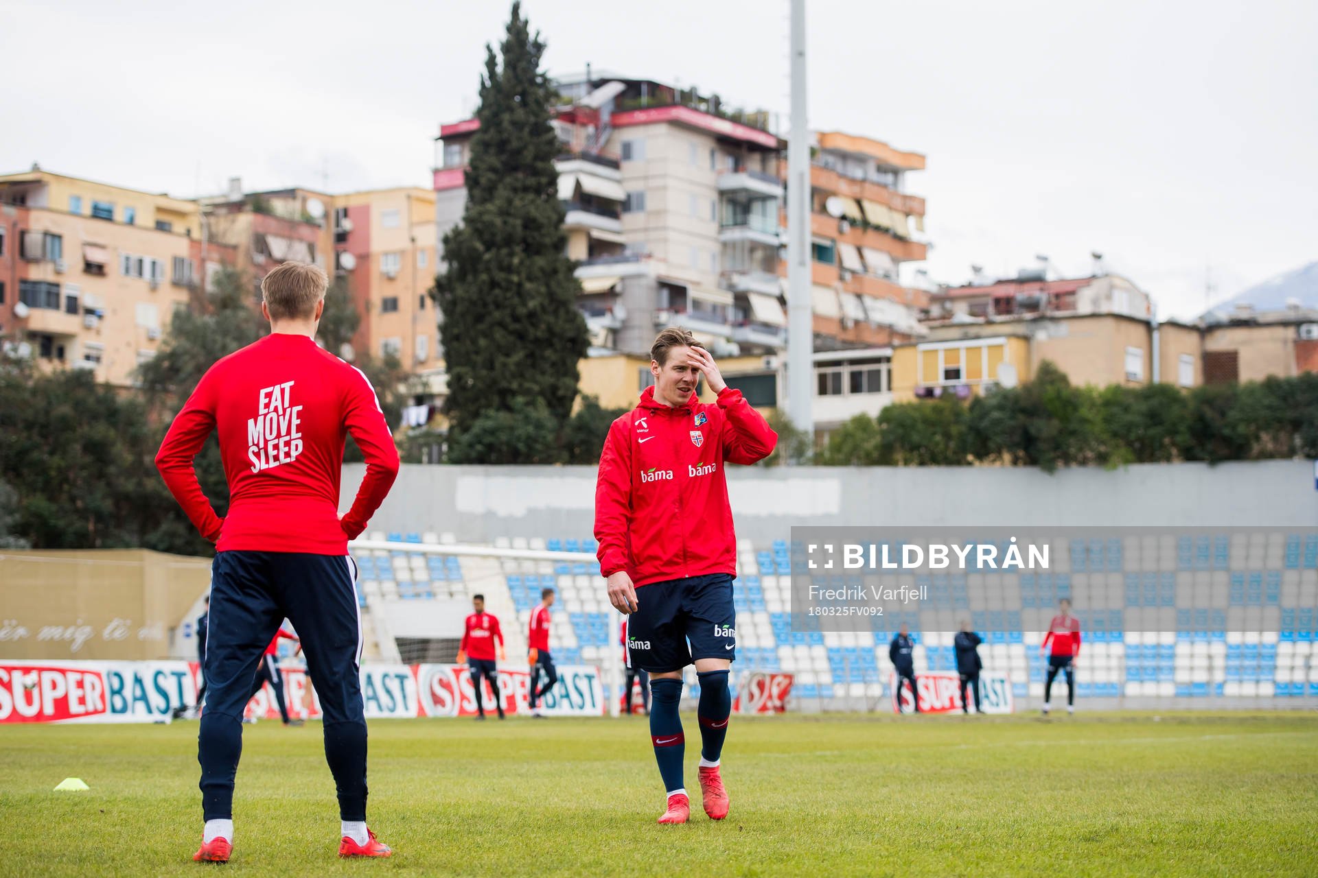 Martin Ødegaard and Stefan Johansen of Norway