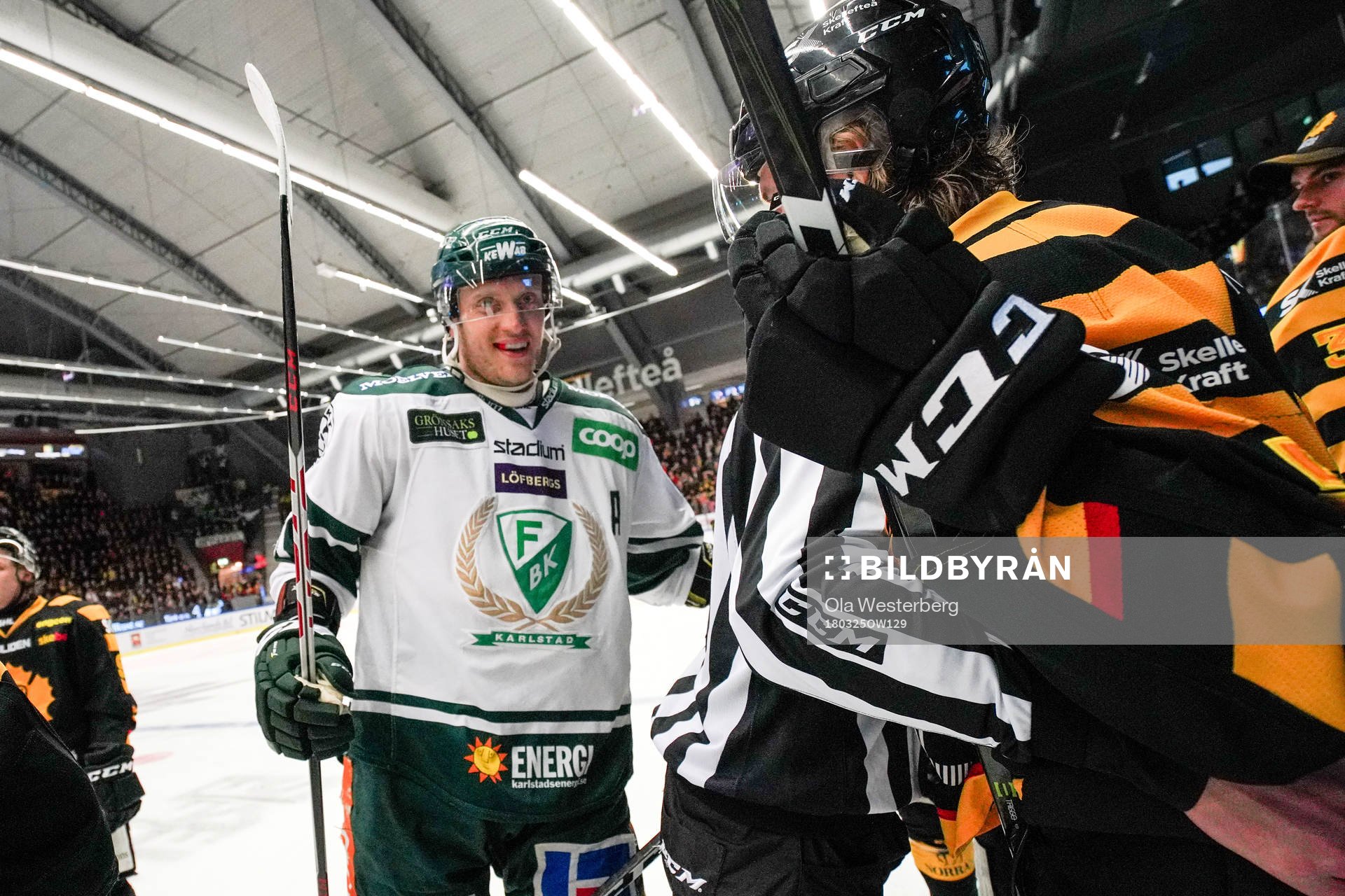 Skellefteås Jonathan Pudas, Michael Kostka  och målvakt