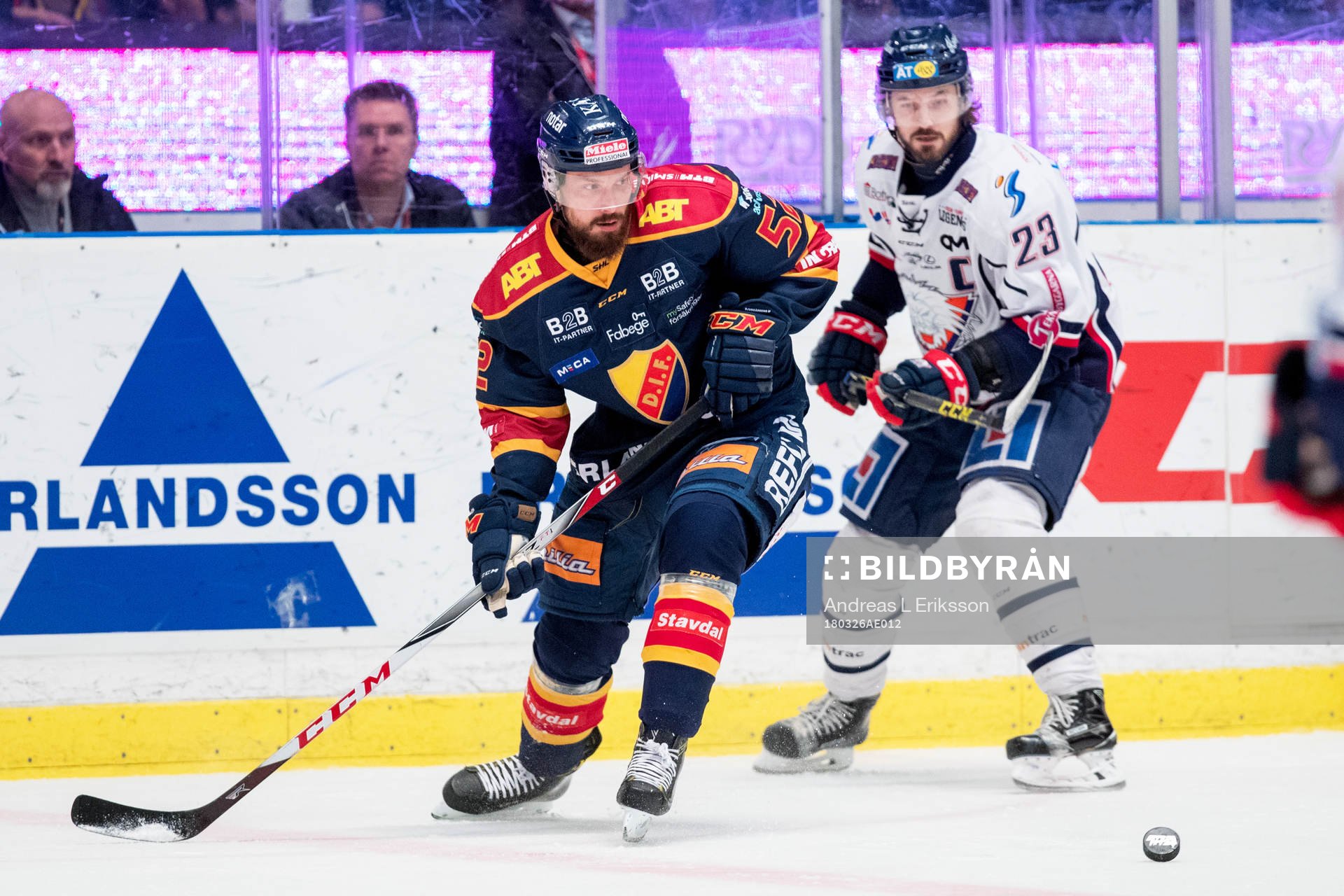 Djurgårdens Mikael Ahlén och Linköpings Niklas Persson