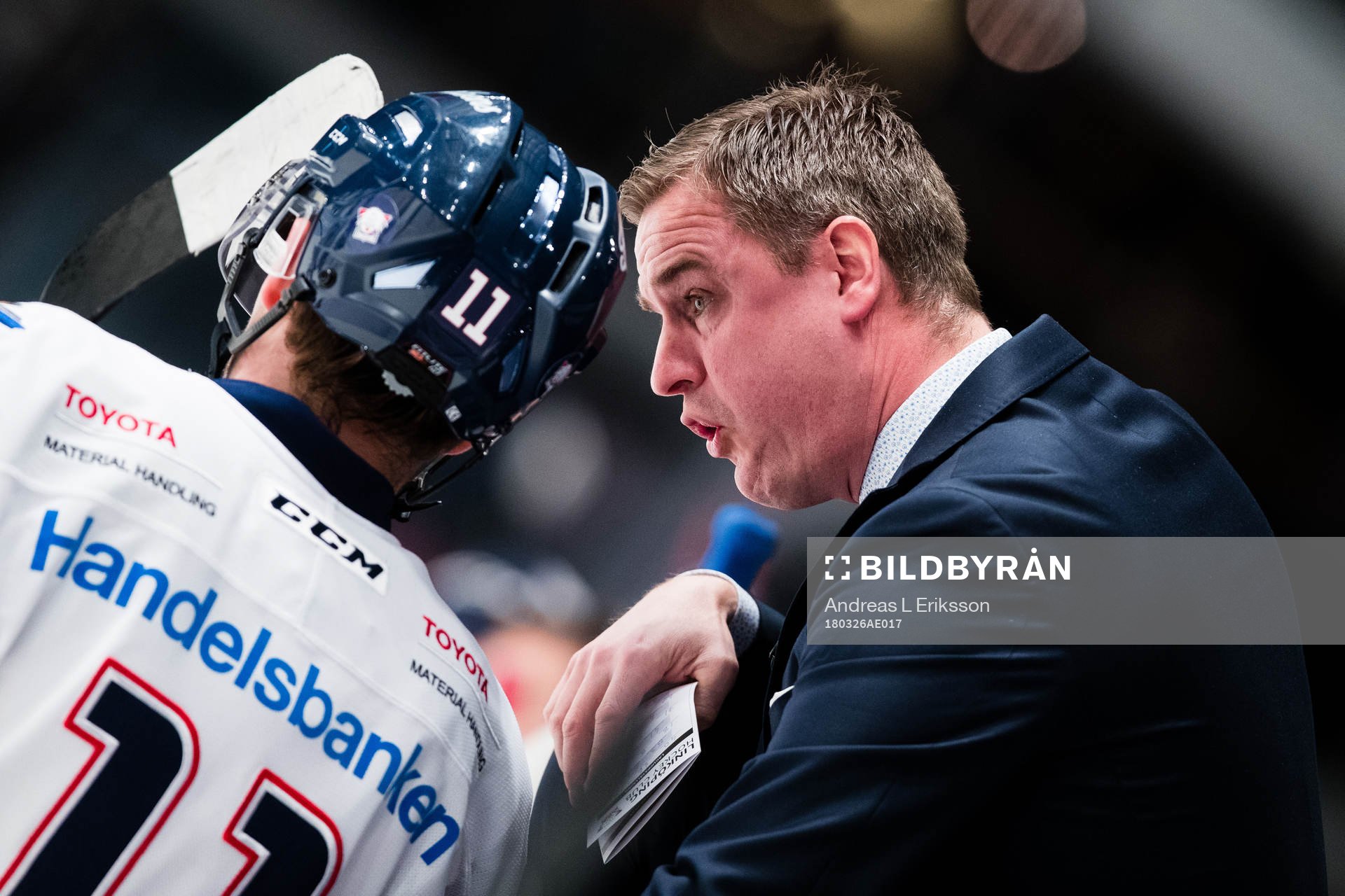 Linköpings Henrik Törnqvist och tränare Dan Tagnes