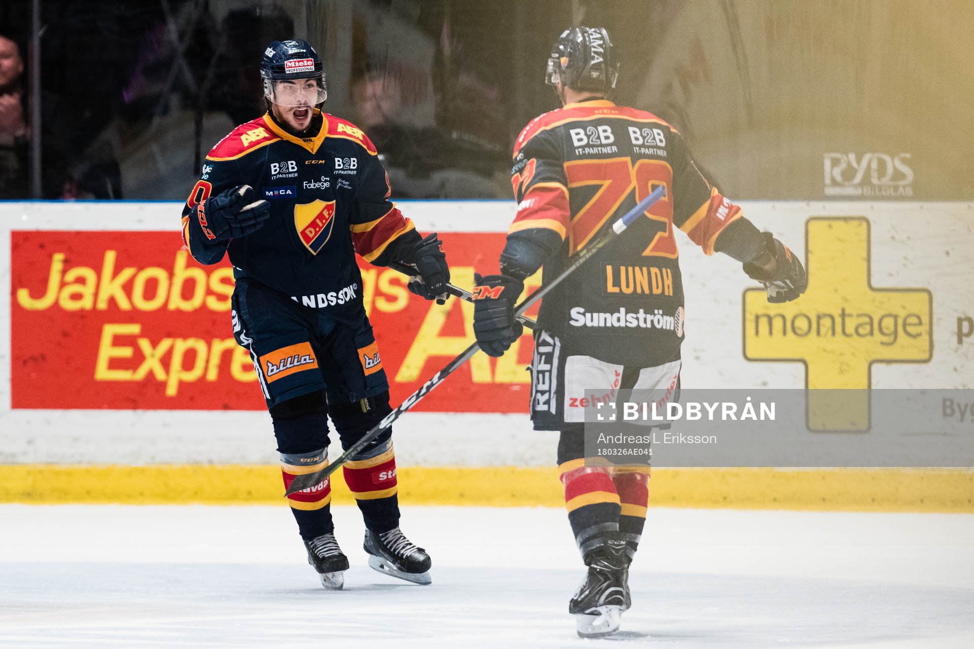 Djurgårdens Gustav Possler jublar