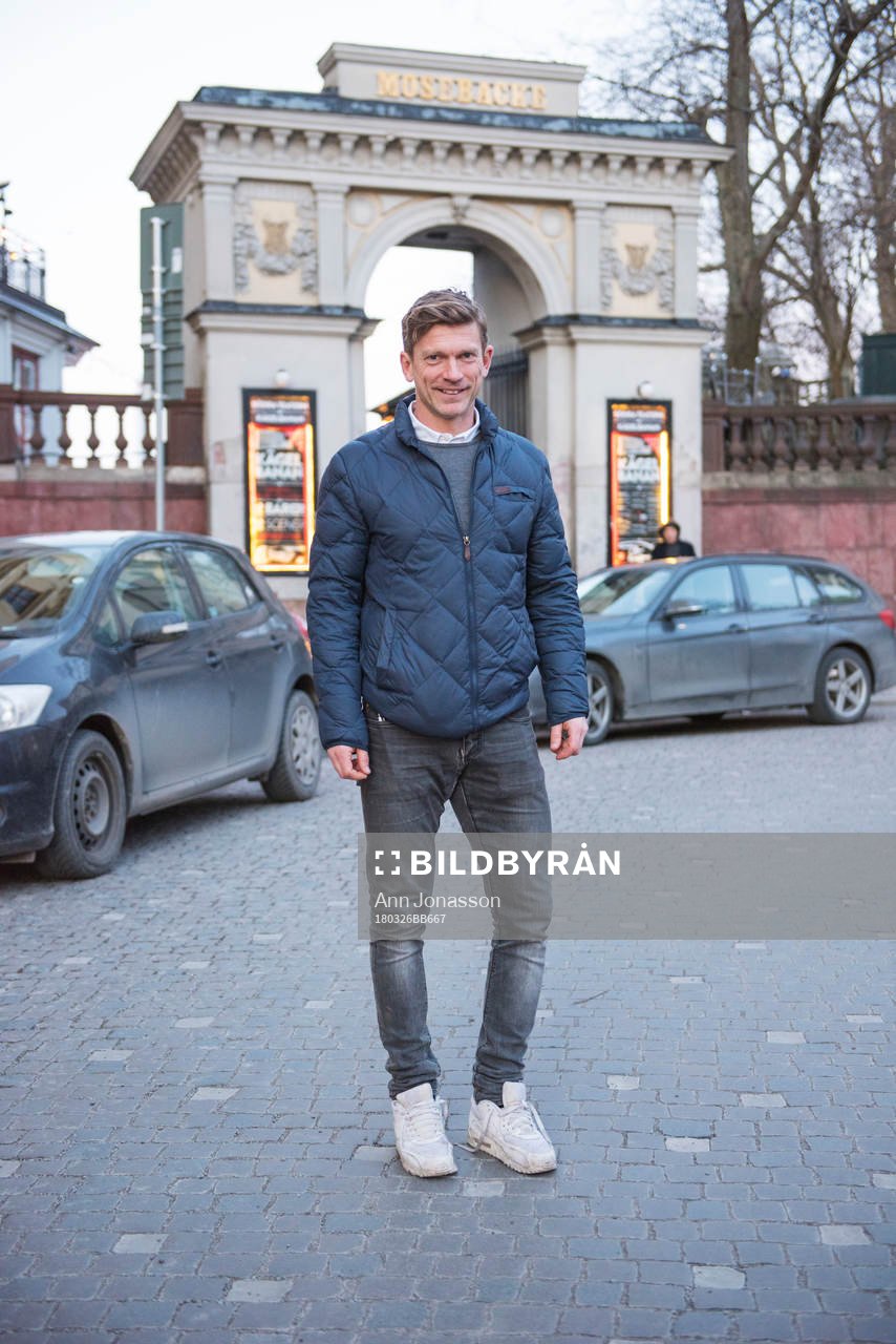 Jesper Blomqvist under en bokrelease för Tord Grips självbiografi Fotbollsspelarpojken den 26 mars 2018 i Stockholm.