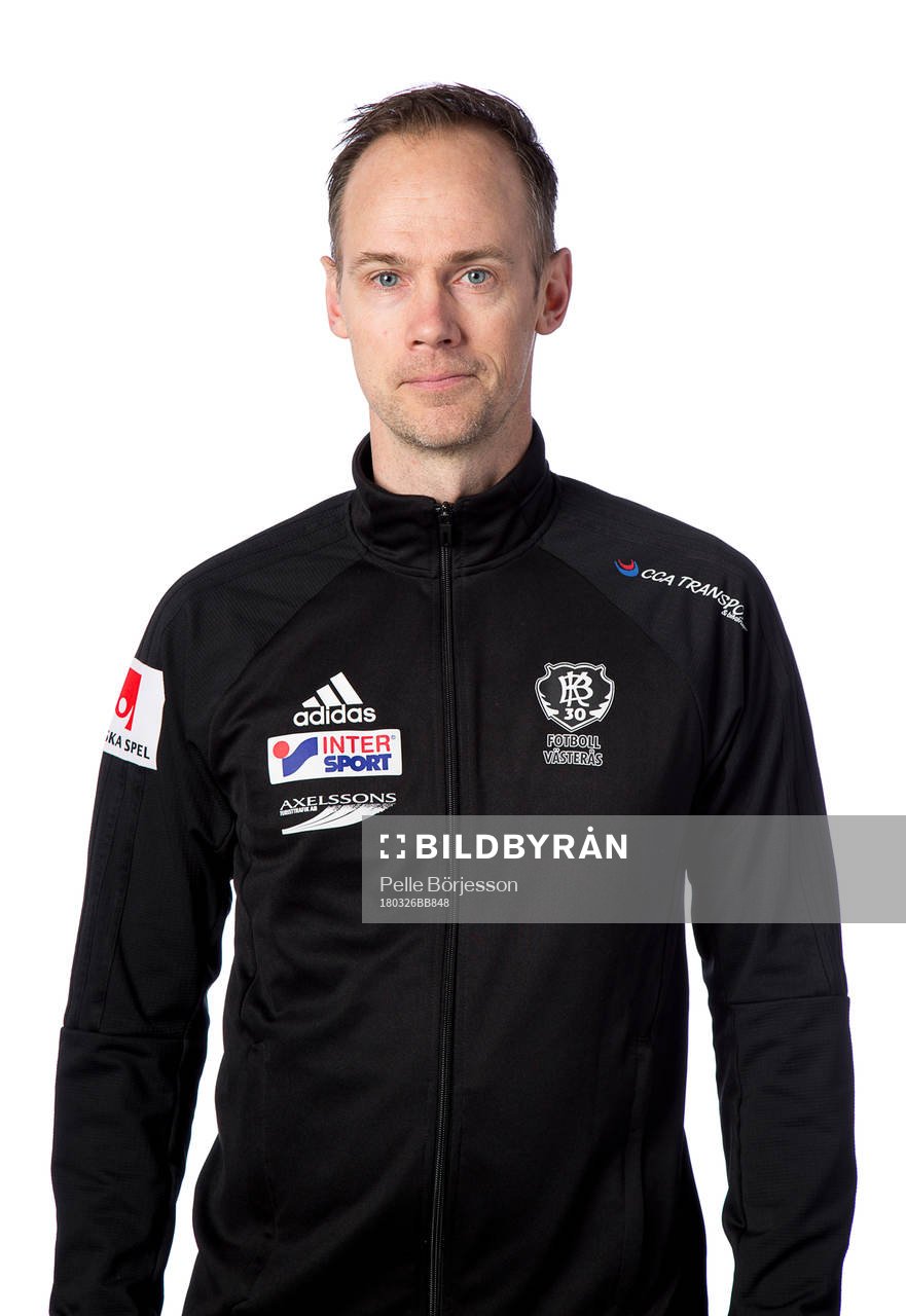 Västerås huvudtränare Jörgen Nyberg poserar för ett porträtt den 26 mars 2018 i Västerås.