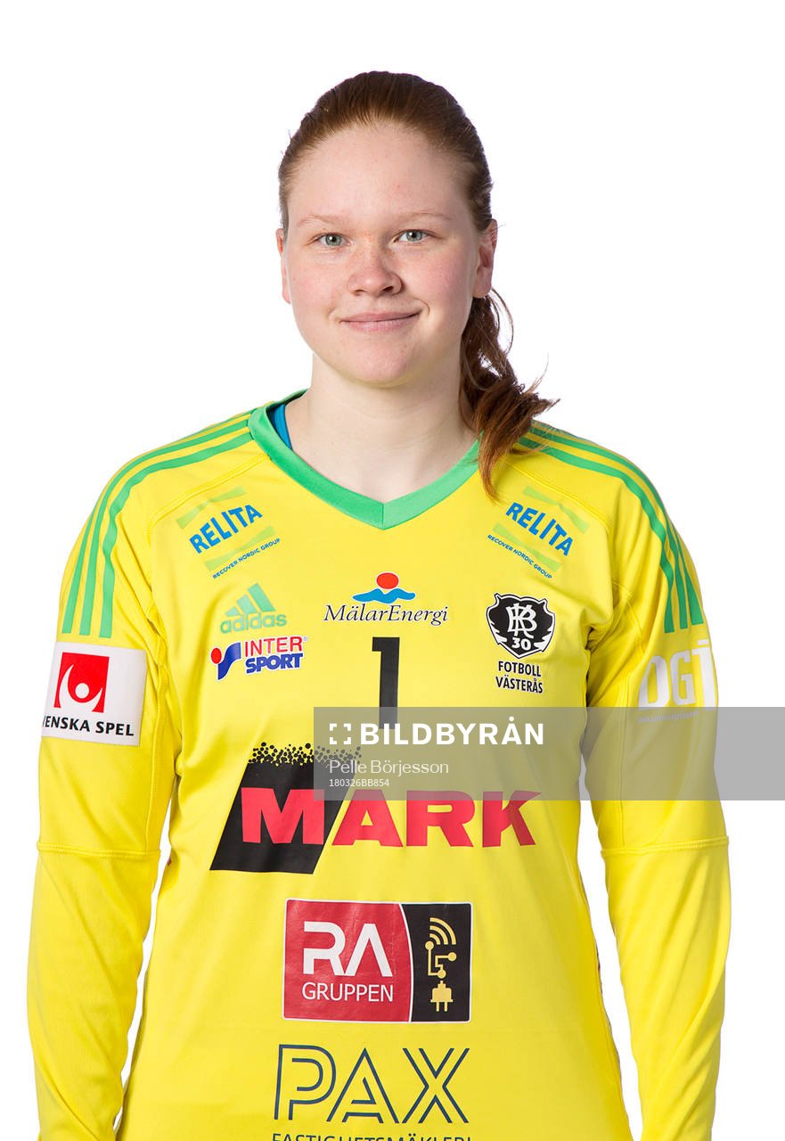 Västerås målvakt Jonna Böckert poserar för ett porträtt den 26 mars 2018 i Västerås.