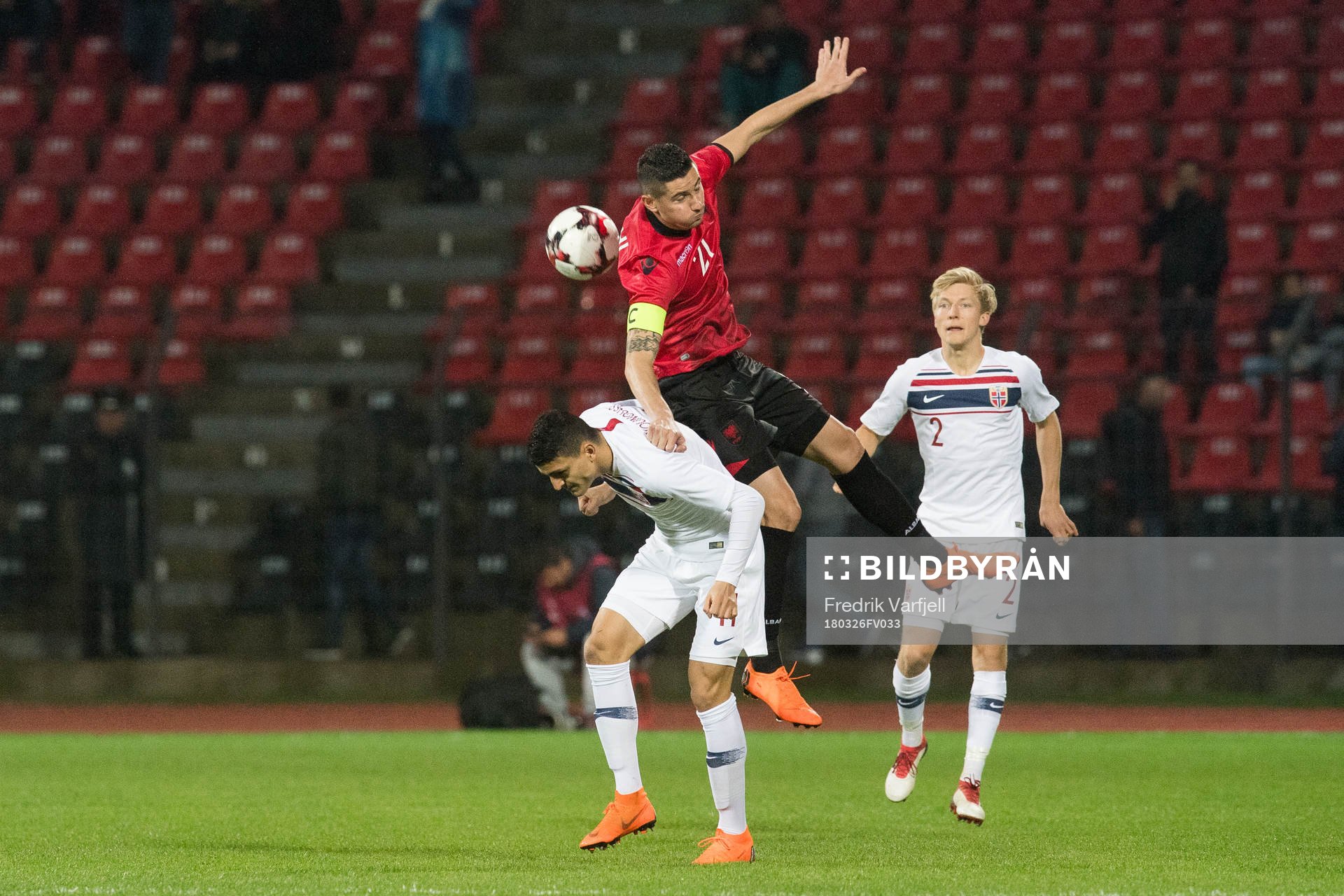 Mohamed Elyounoussi of Norway, Odise Roshi of Albania and
