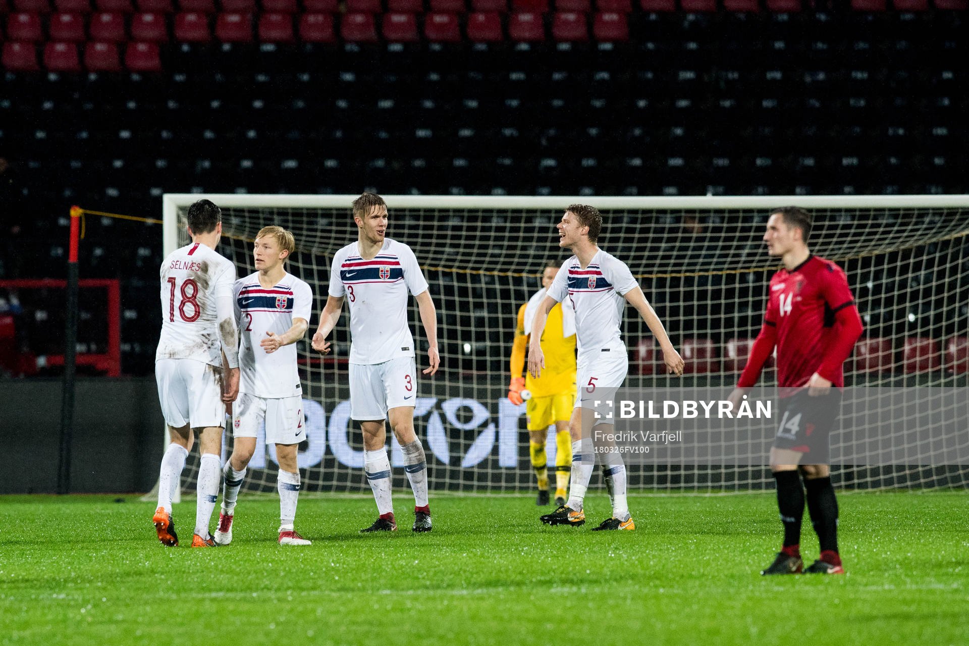 Sigurd Rosted of Norway celebrates with his teammates