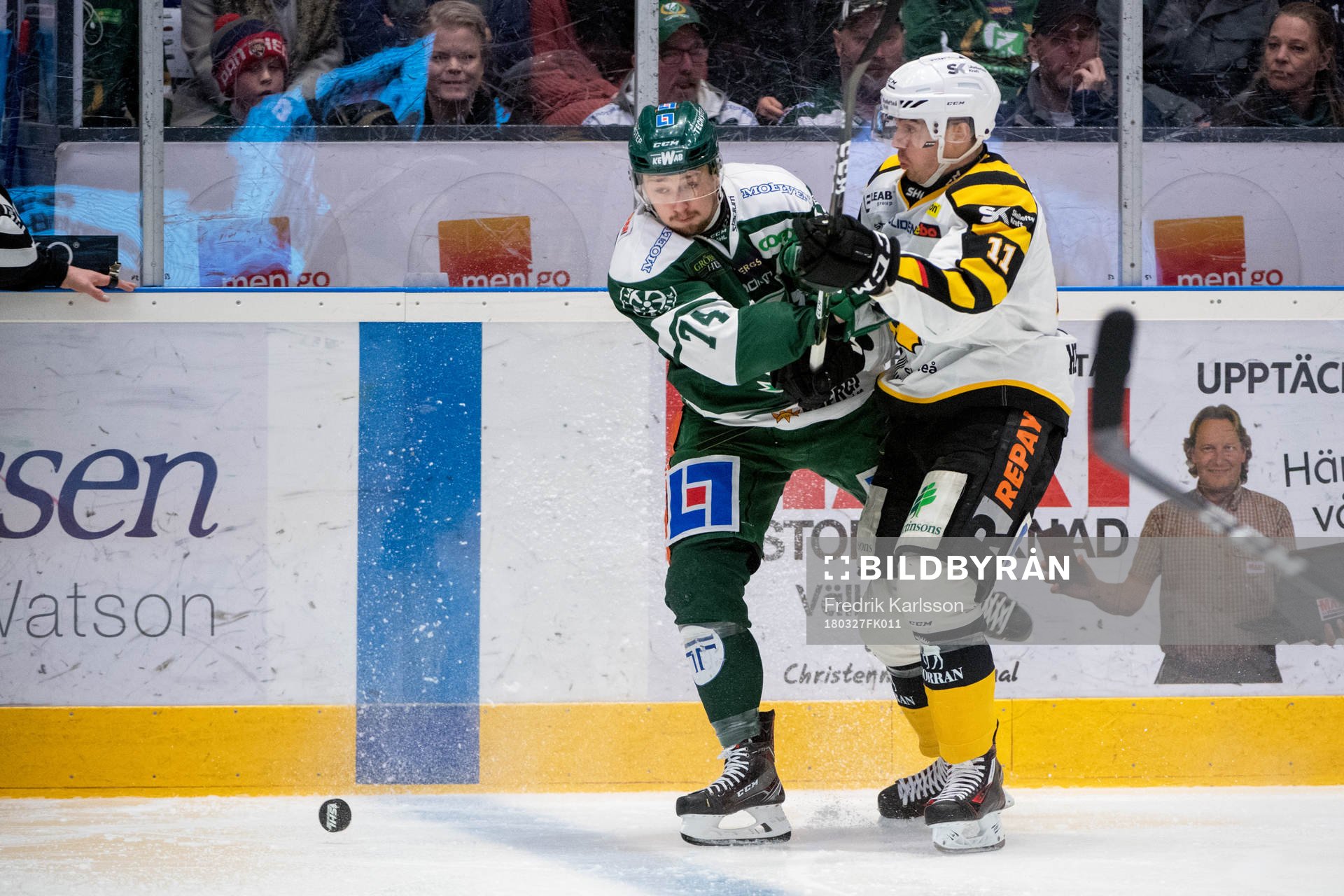 Färjestads Rasmus Asplund och Skellefteås Henrik Hetta