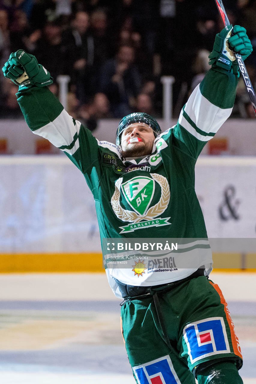Färjestads Mikael Wikstrand jublar
