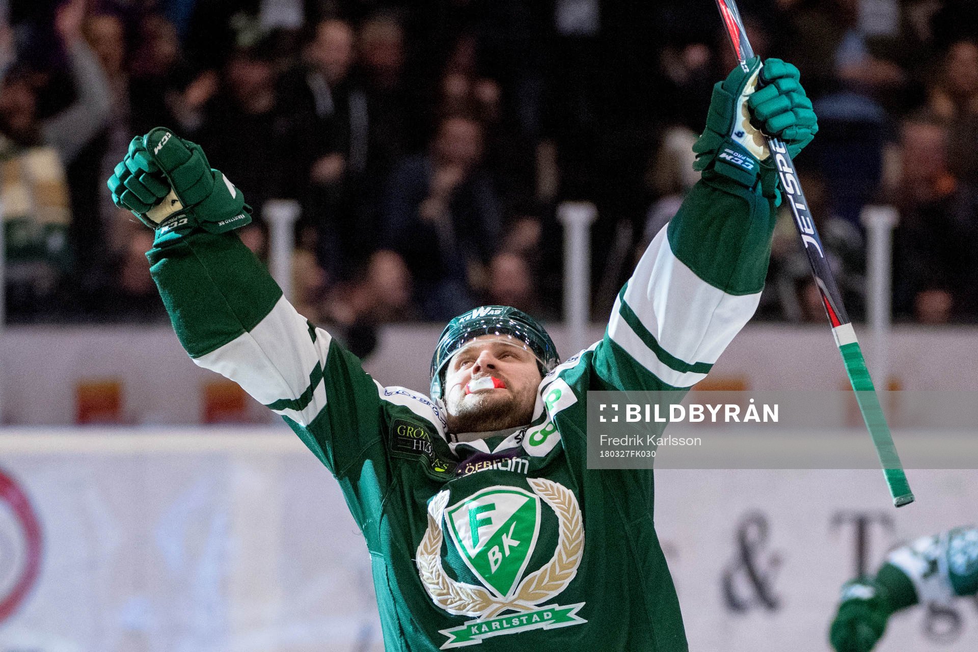 Färjestads Mikael Wikstrand jublar