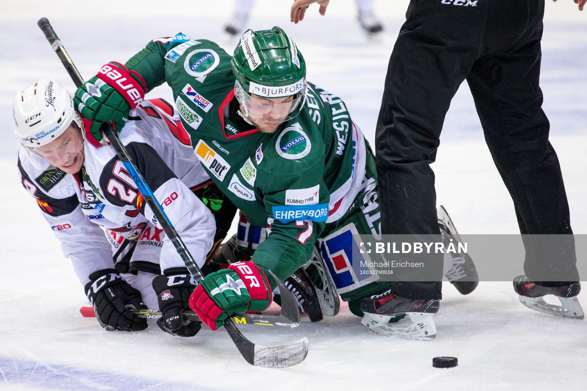 Malmö Redhawks Erik Forssell och Frölundas Pathrik