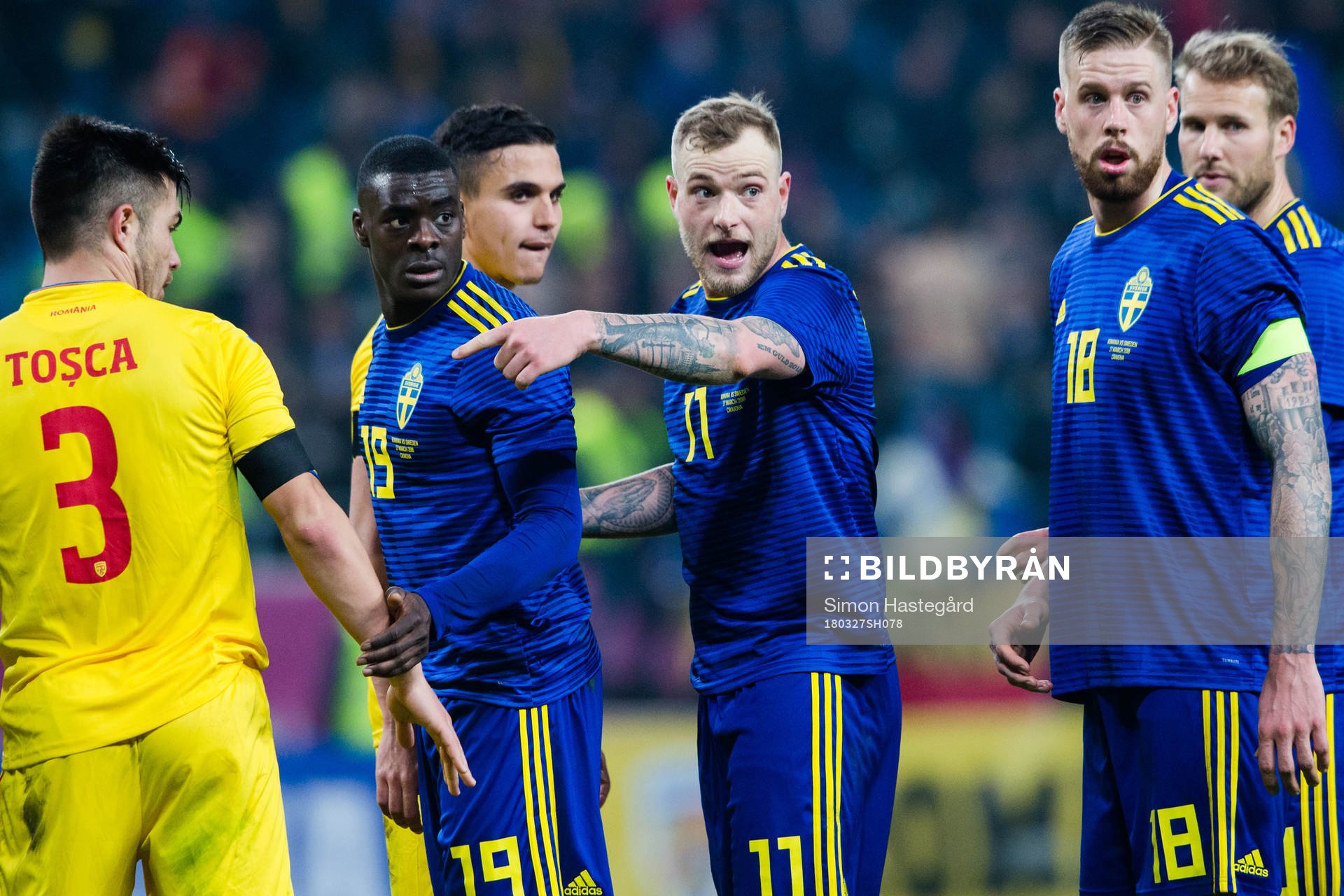 Sveriges Ken Sema , John Guidetti och Pontus Jansson