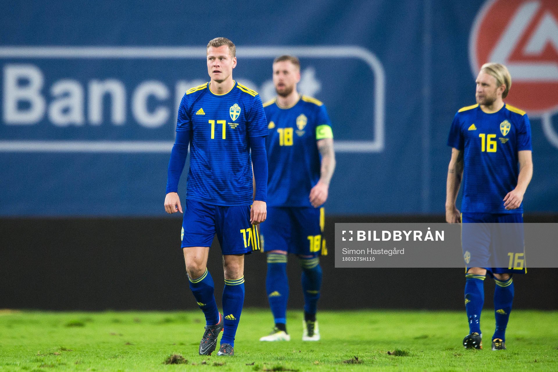 Sveriges Viktor Claesson , Pontus Jansson och Johan Larsson
