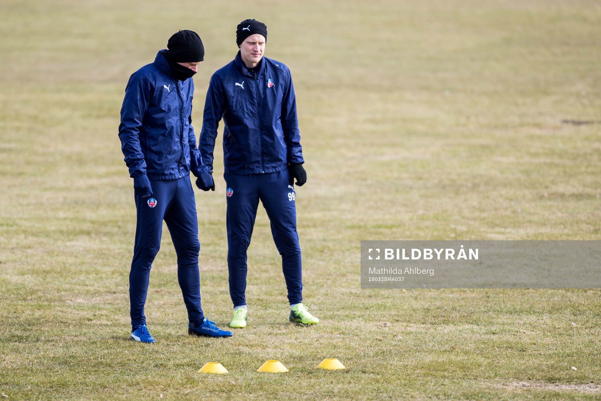 Helsingborgs Andri Bjarnasonunder en fotbollsträning med