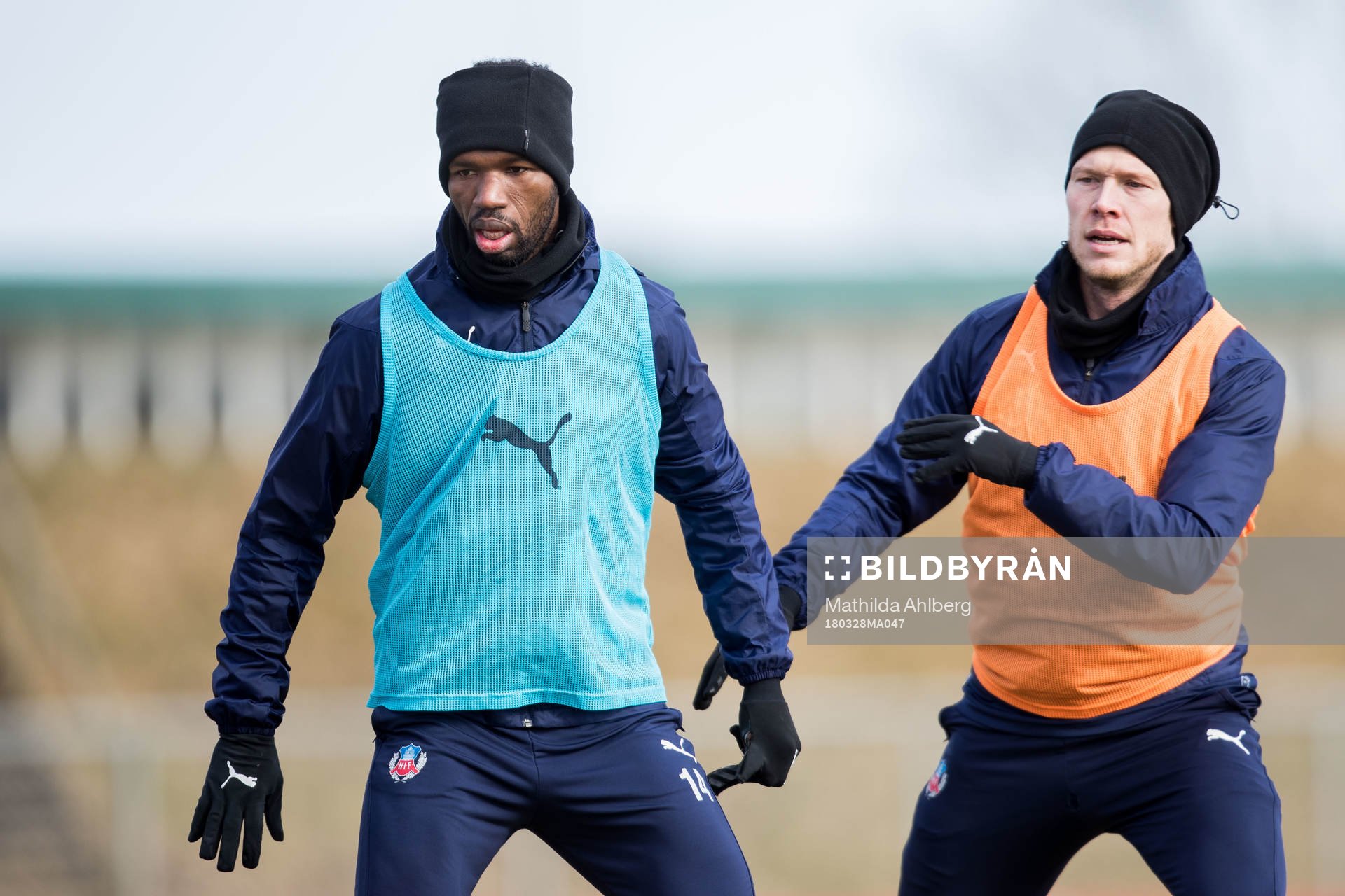 Helsingborgs Mohammed Abubakari och Andreas Landgren