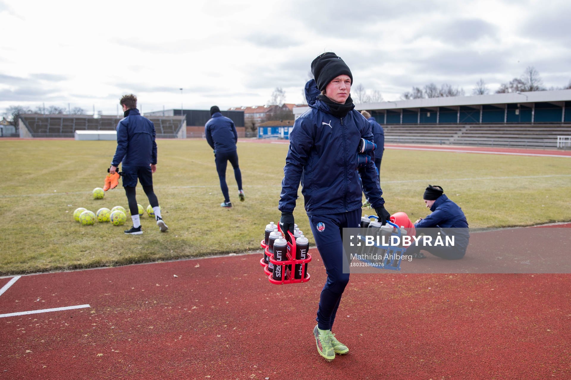 Helsingborgs Max Svensson efter en fotbollsträning med Helsingborg den 28 mars 2018 i Helsingborg.