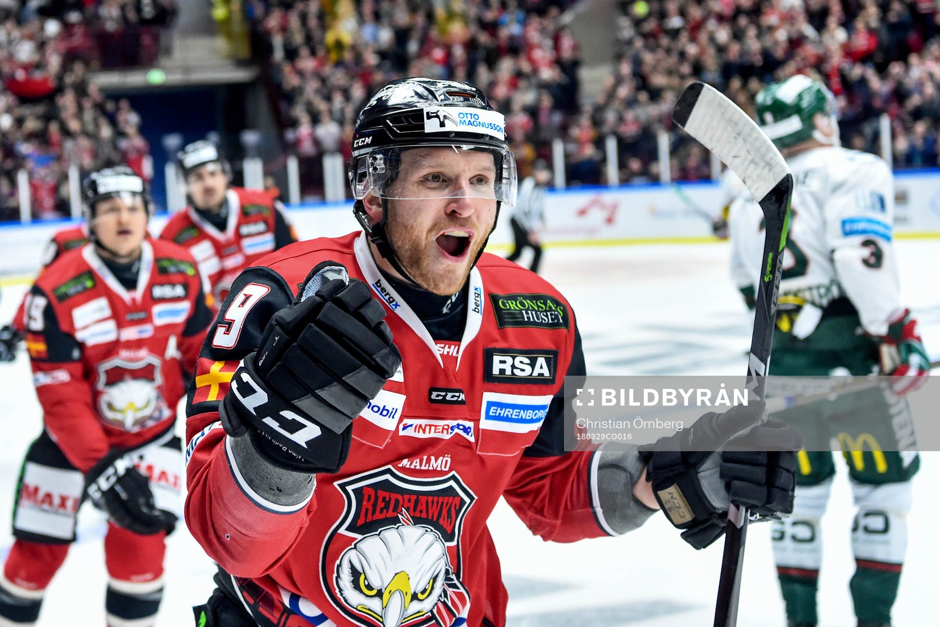 Malmö Redhawks Frederik Storm jublar