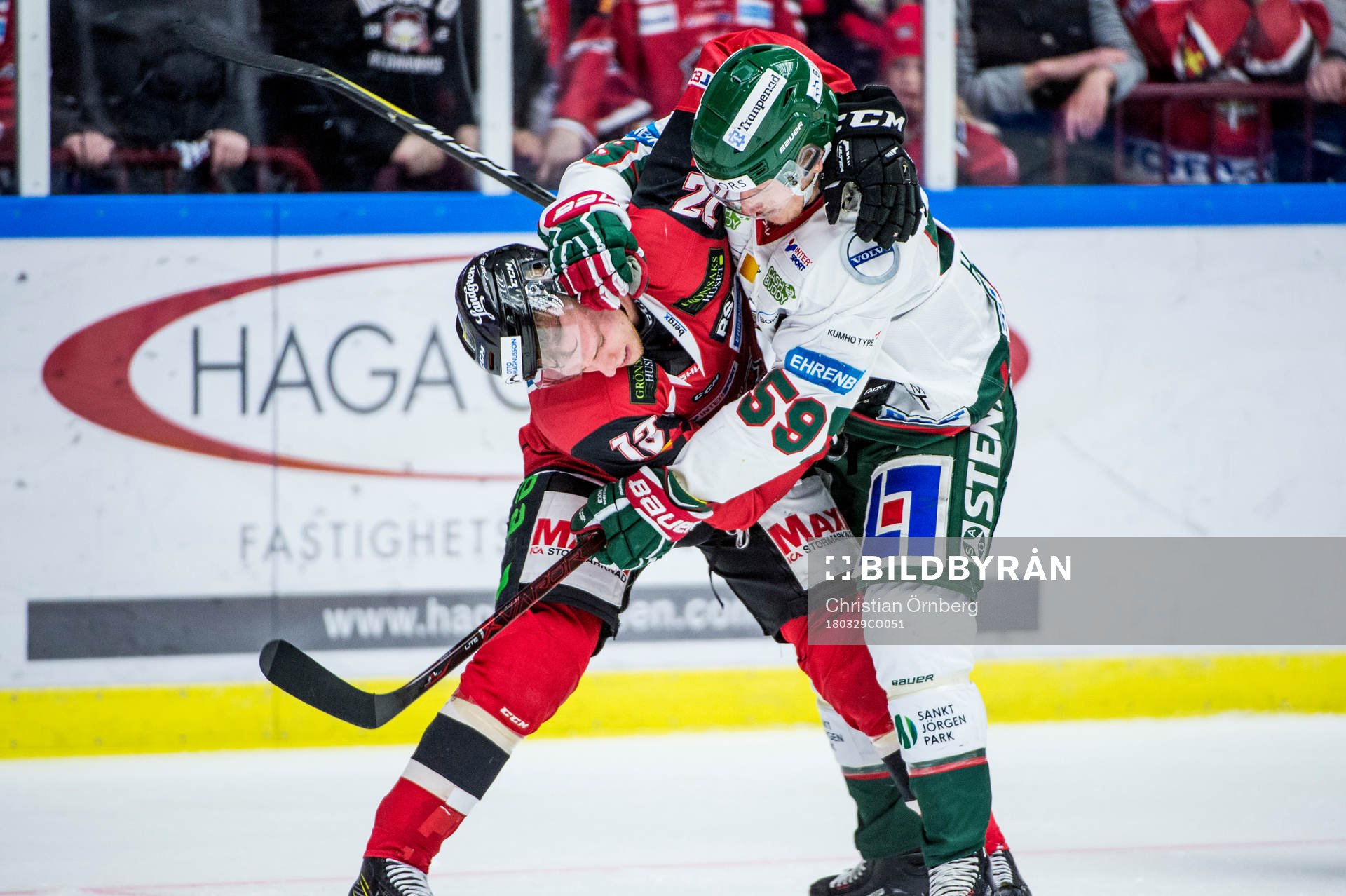 Malmö Redhawks Matias Lassen mot Frölundas Simon
