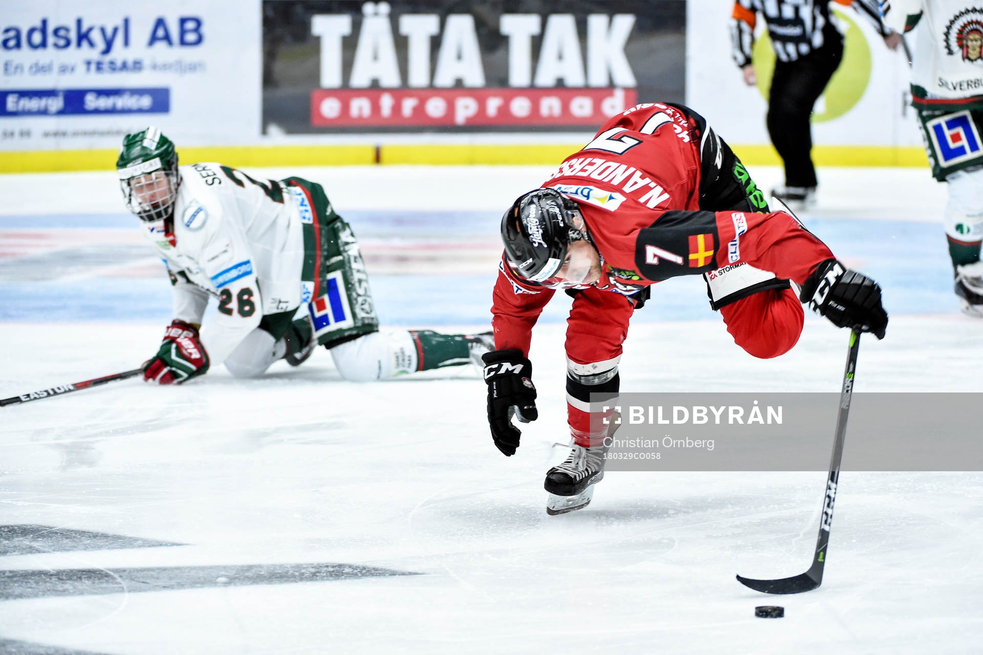 Frölundas Rasmus Dahlin och Malmö Redhawks Nils Andersson