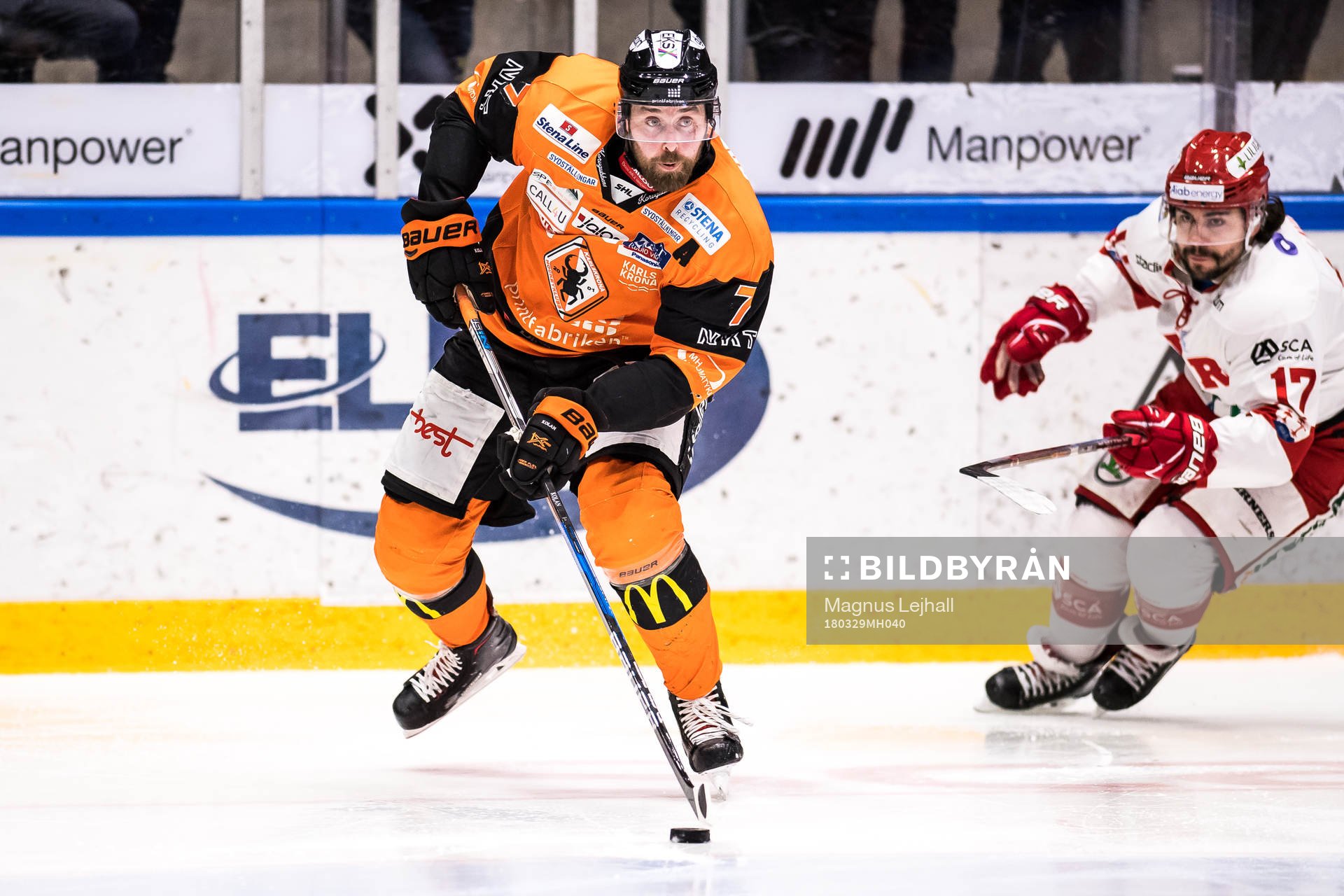 Karlskronas Mattias Karlsson  och Timrås Alexandre Lavoie