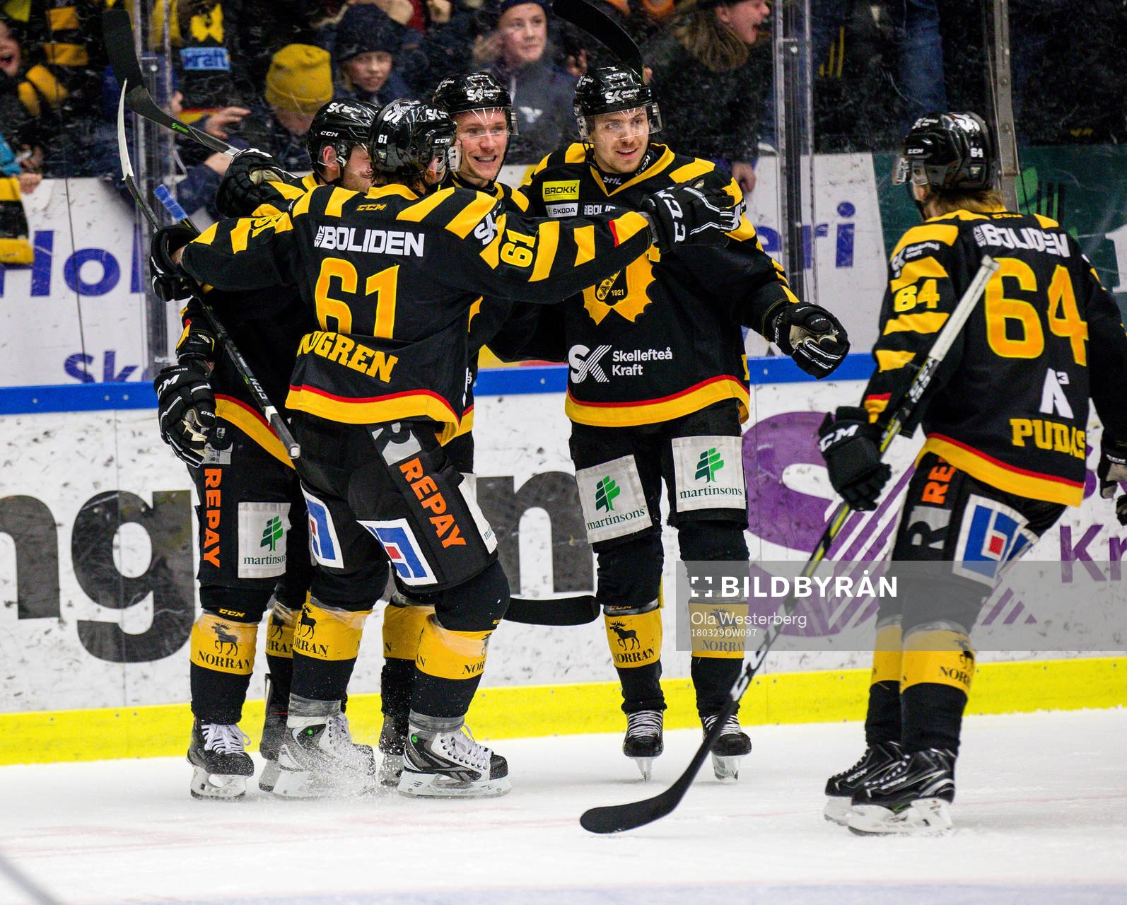 Skellefteås Jesper Olofsson , Fredrik Lindgren, Pär