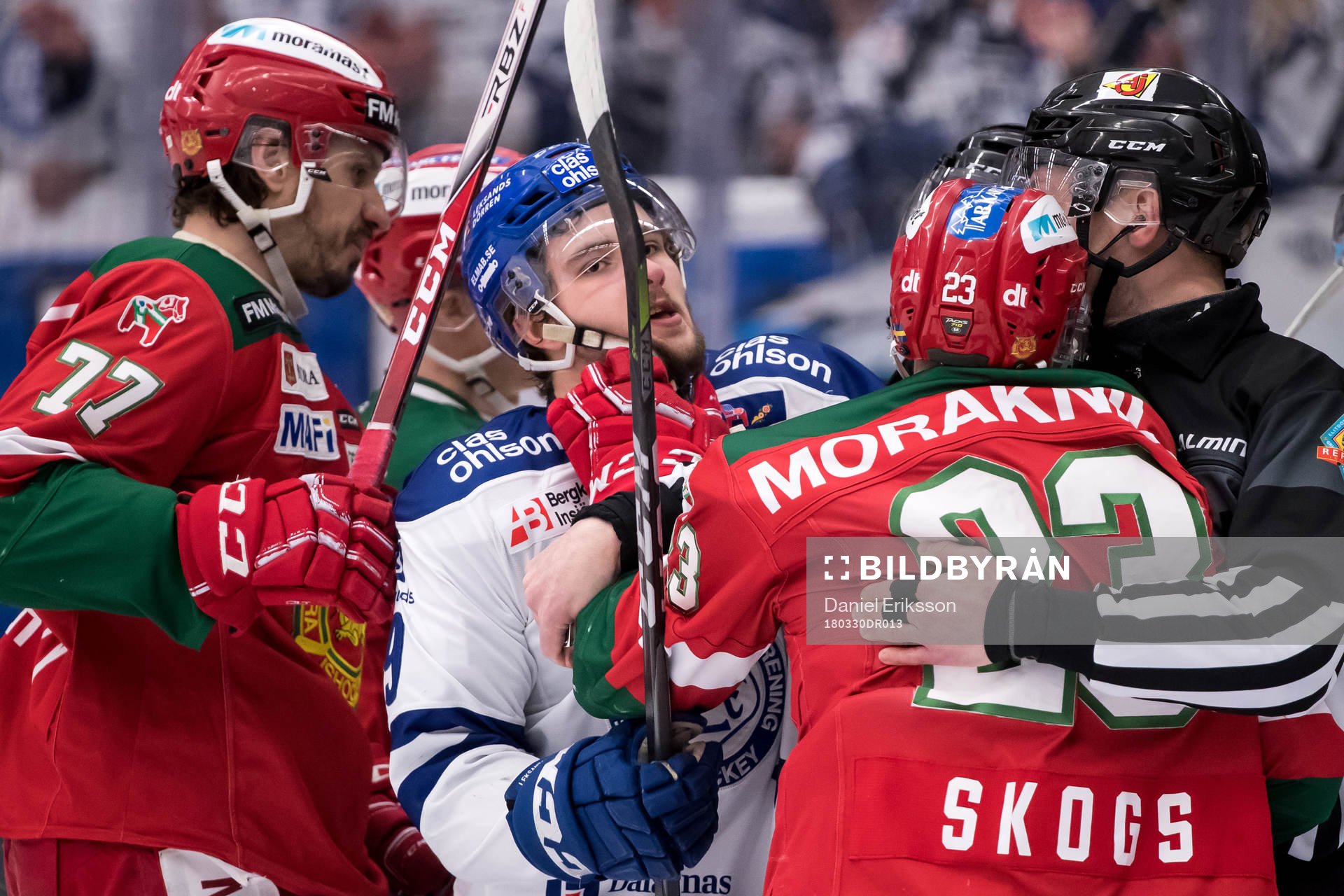 Leksands Emil Bemström och Moras Tomas Skogs och Keaton