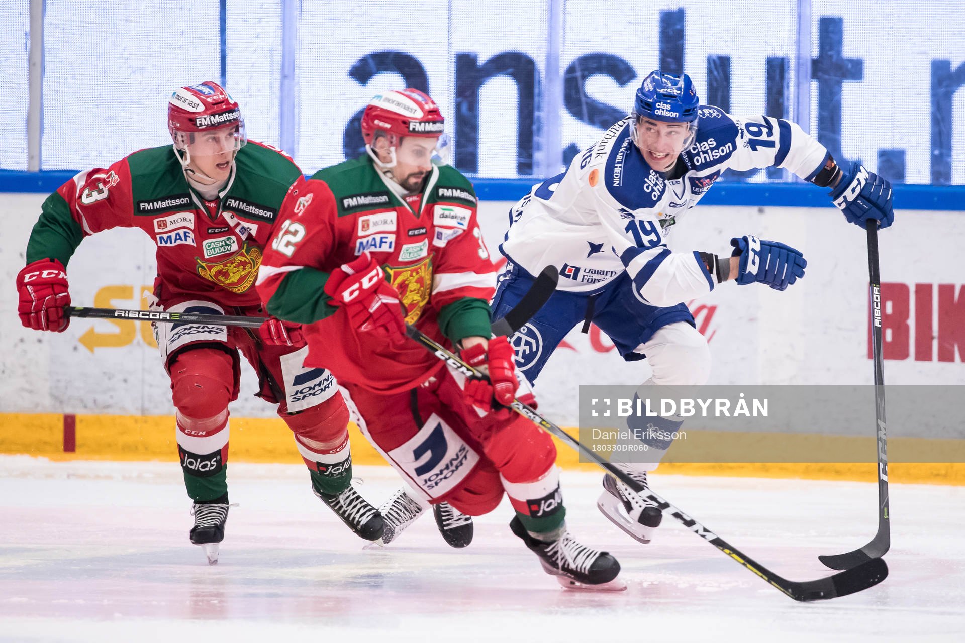 Moras Emil Bejmo och Daniel Grillfors och Leksands Tobias